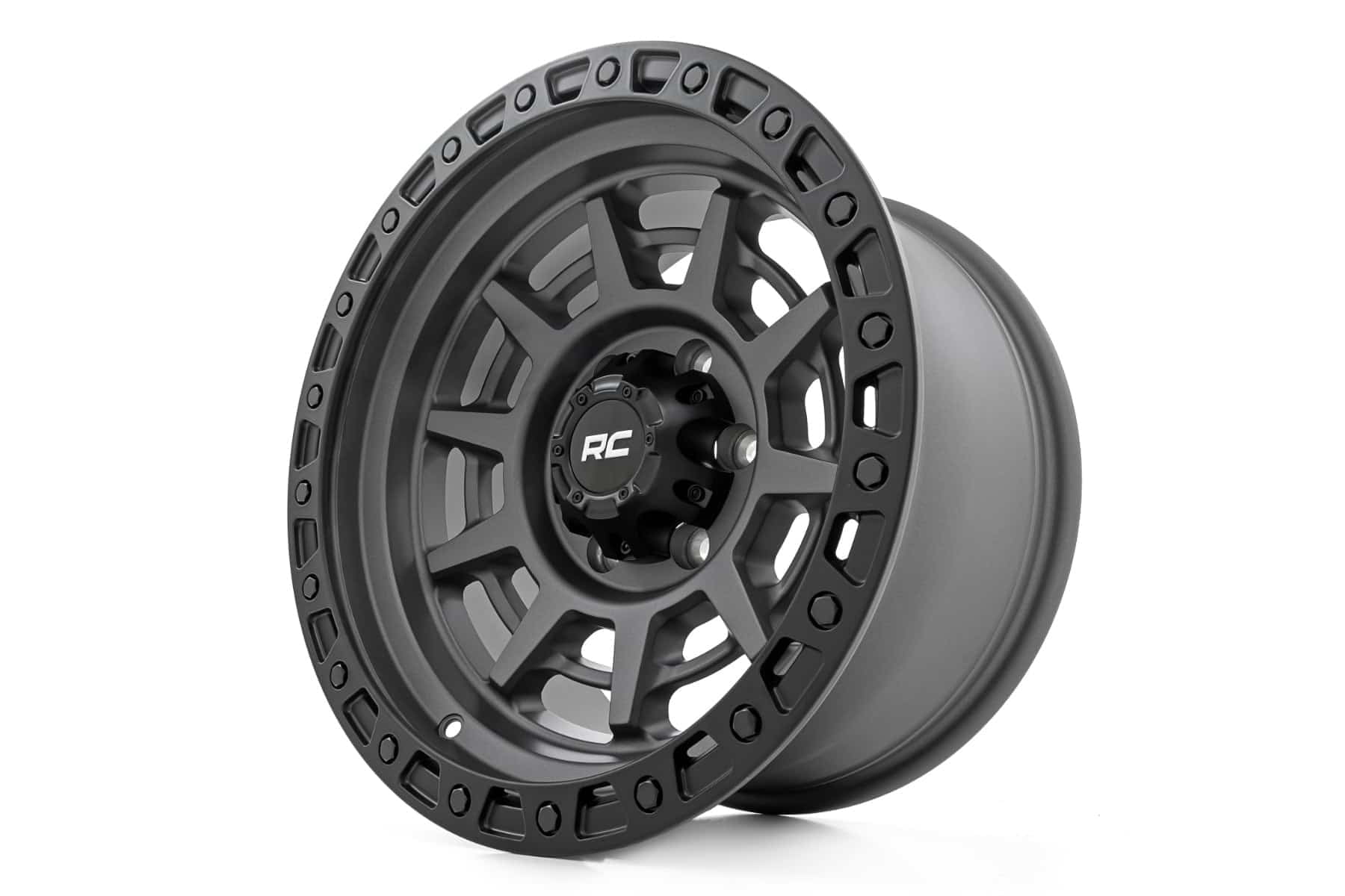 Rough Country 85 Series One-Piece Wheel (Gunmetal and Black, 17x9 in) hh16t