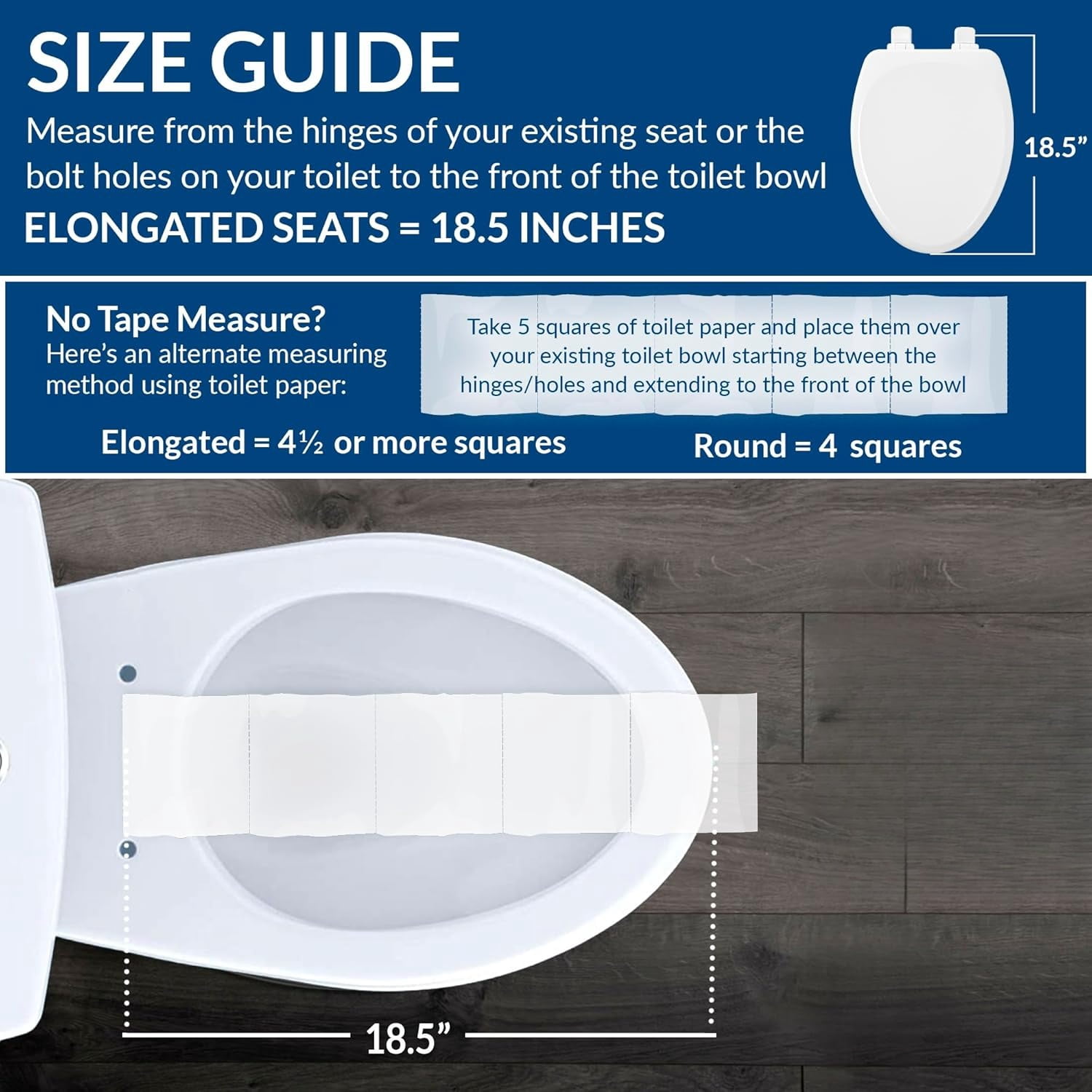 HuiXiu Network Elongated Toilet Seat, Durable Enameled Wood with Easy Clean Hinges (White, 19.24 in) sea9w