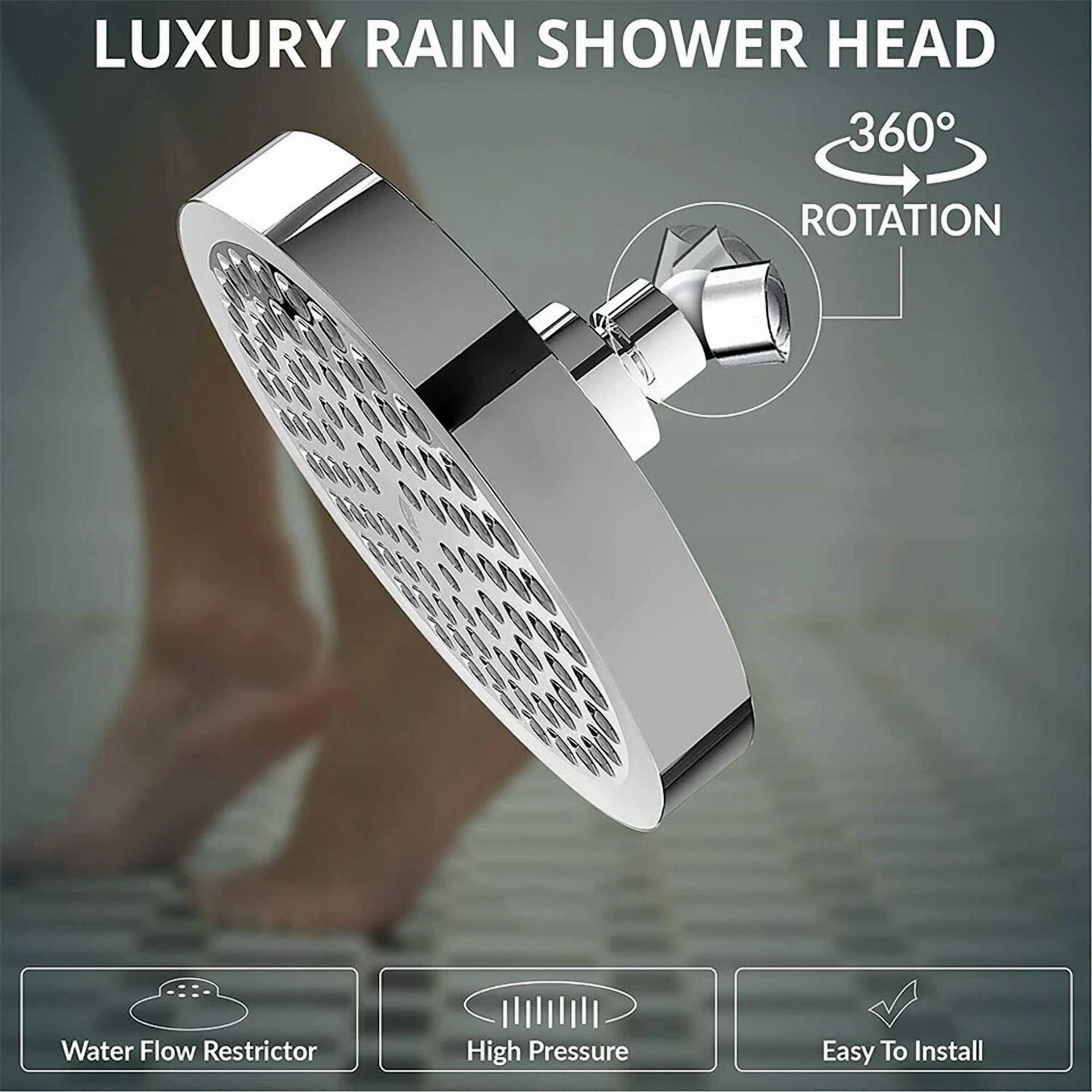 Flint High Pressure Rainfall Shower Head (6 in, Chrome) n8dq2