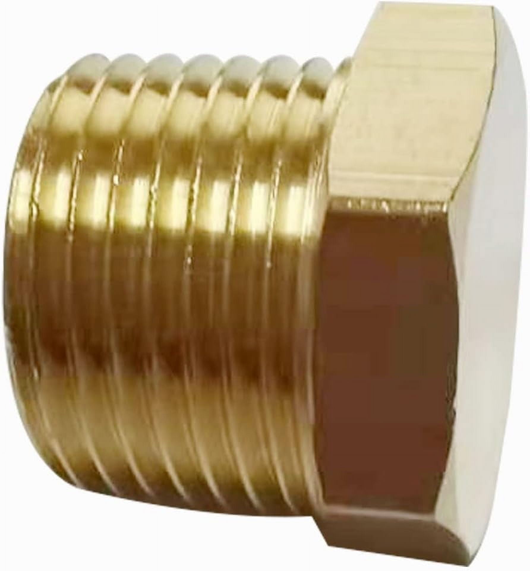 Youho 1/2 in NPT Male Brass Hex Head Pipe Plug Fitting (Gold, 3 Pack) slh78