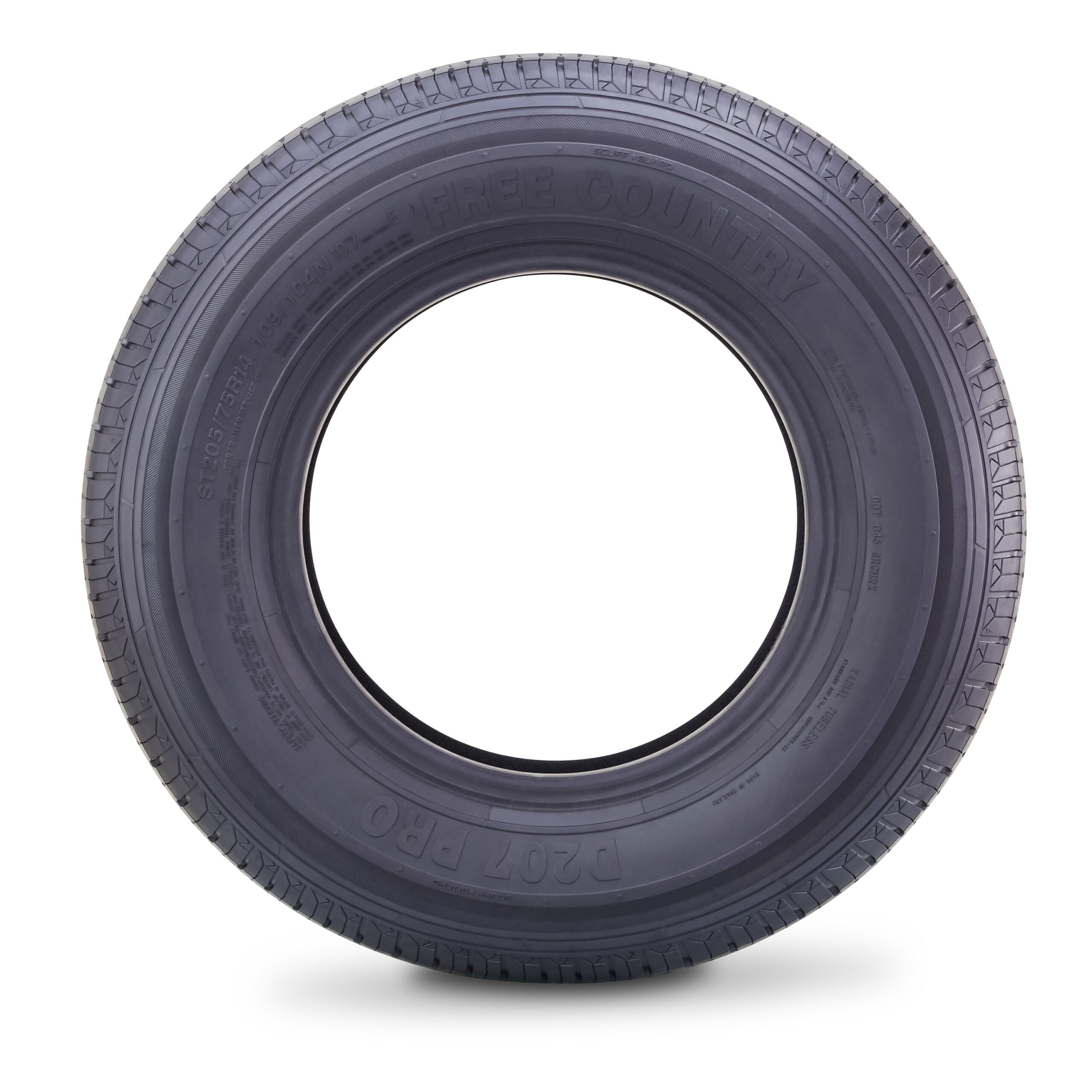 FREE COUNTRY Heavy Duty Trailer Tire ST205/75R14 10-Ply Load Range E Steel Belted Radial (Black, 1 Pack) 9tr0p