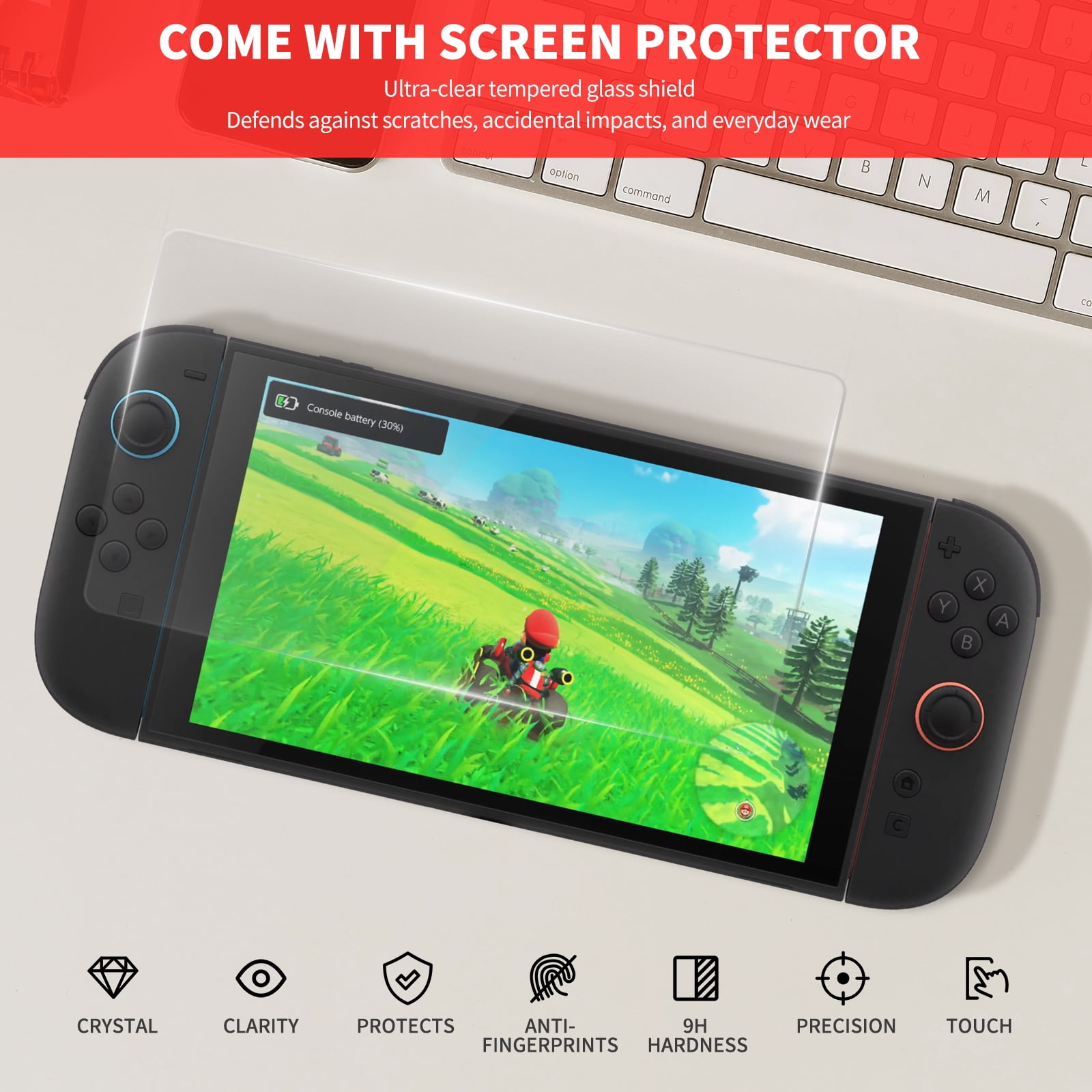 PHANCIR Carrying Case for Nintendo Switch 2 (2025) Protective Travel Bag with Screen Protector (Black, 11.81 in x 5.51 in x 2.56 in) se4aj
