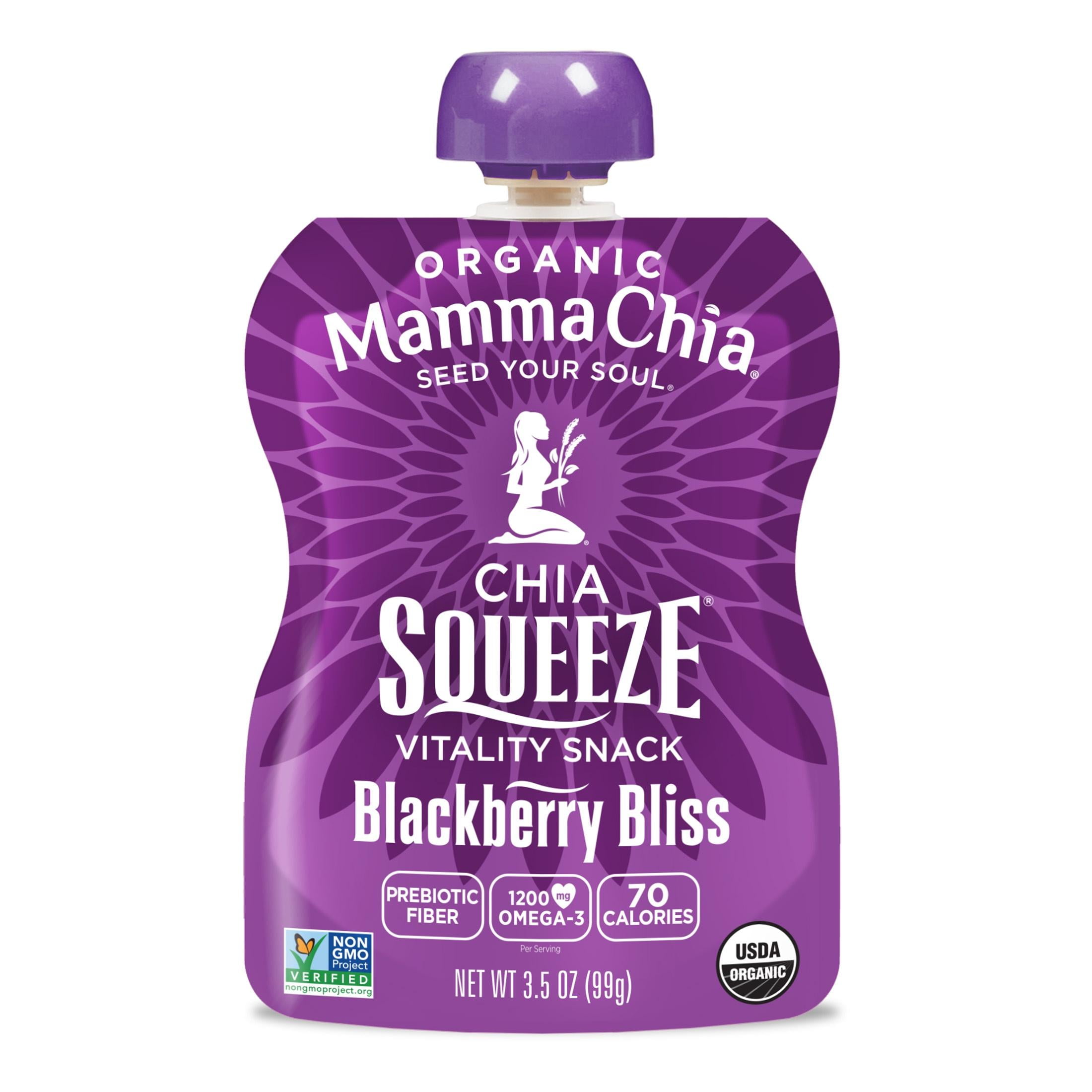 Mamma Chia Chia Squeeze Vitality Snack, Blackberry Bliss (3.5 oz, 4 Count) iz4wz