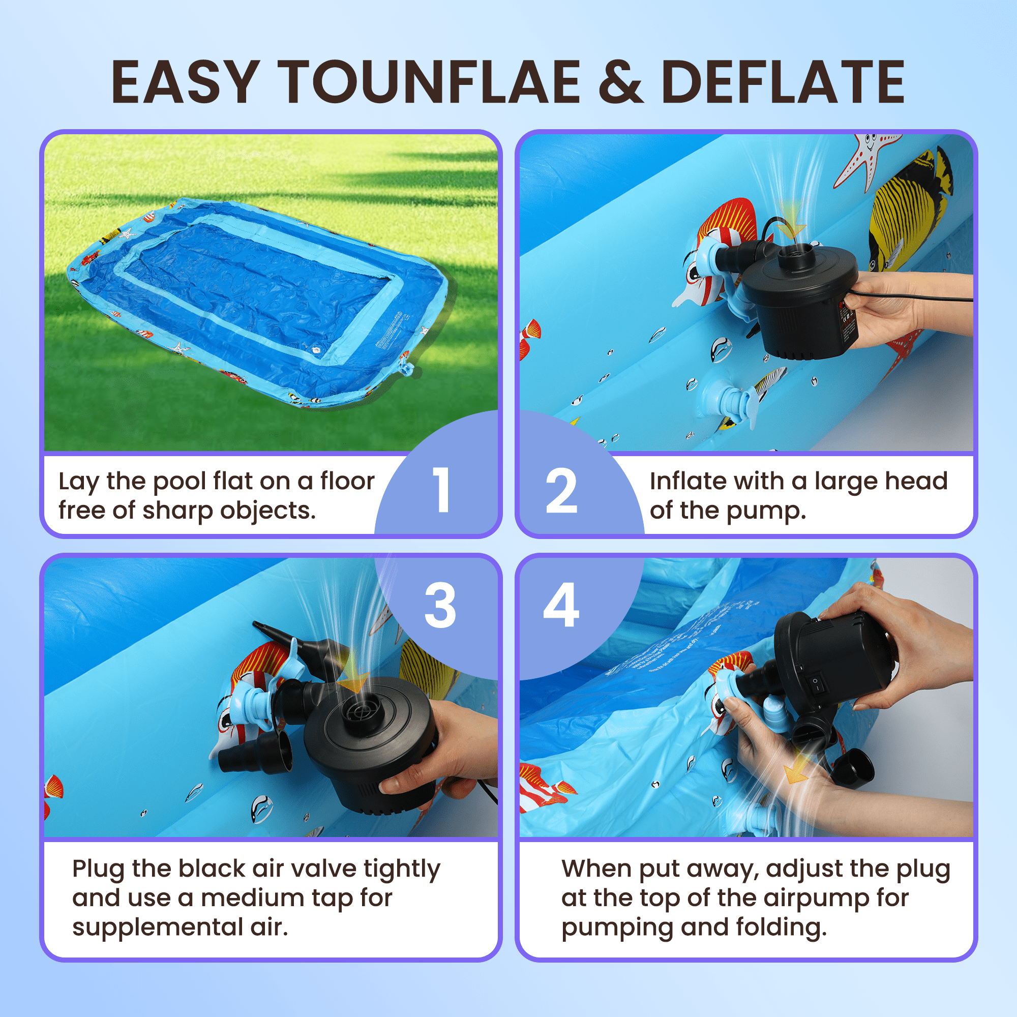 GVDV Inflatable Swimming Pool, Rectangular Family Pool for Backyard Summer Fun (Green, 118 x 67 x 22 in) giiyh