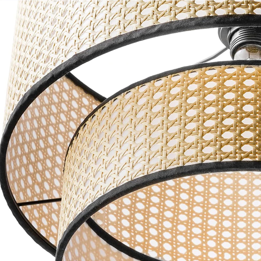 Arturesthome Mid Century Hand-Woven Rattan Pendant Light (Black, 12 in) wn4nw