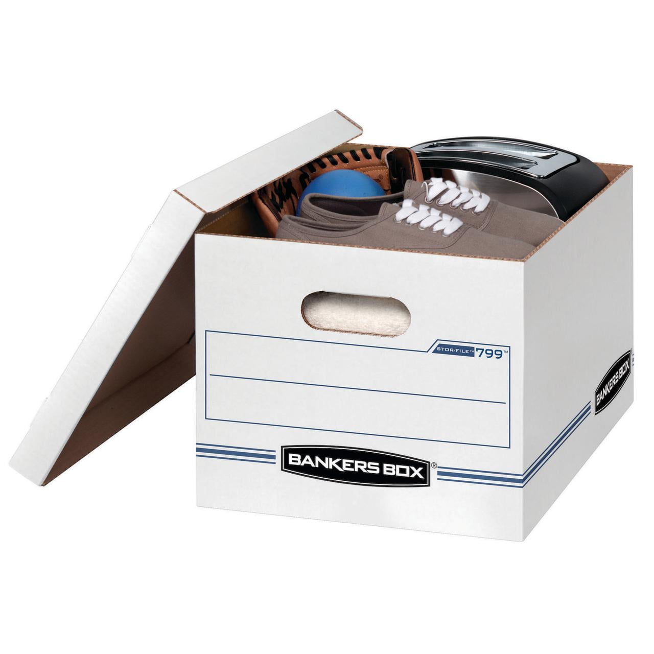 Bankers Box Basic Duty Letter/Legal File Storage Box with Lids (White, 10 Pack, 10 in x 12 in x 15 in) l3f60