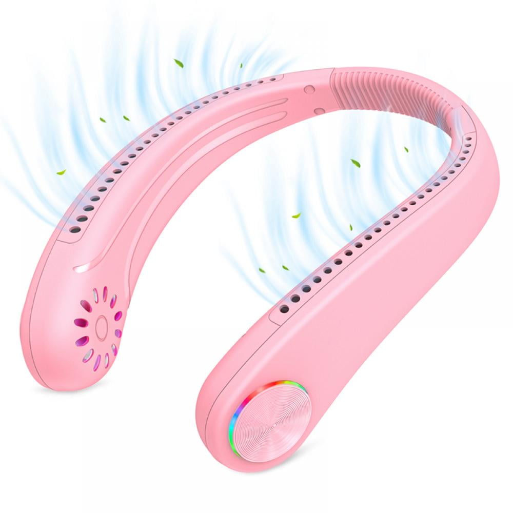 John Rogers Commons Portable Neck-mounted Fan with LED Light (Pink, 1 Pack) k0yoq