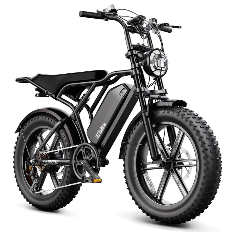 TST Electric Mountain Bike for Adults, 750W Motor, 20 in x 4 in Fat Tires, Dual Suspension, UL2849 Certified (Black, 48V 15Ah) b27yl