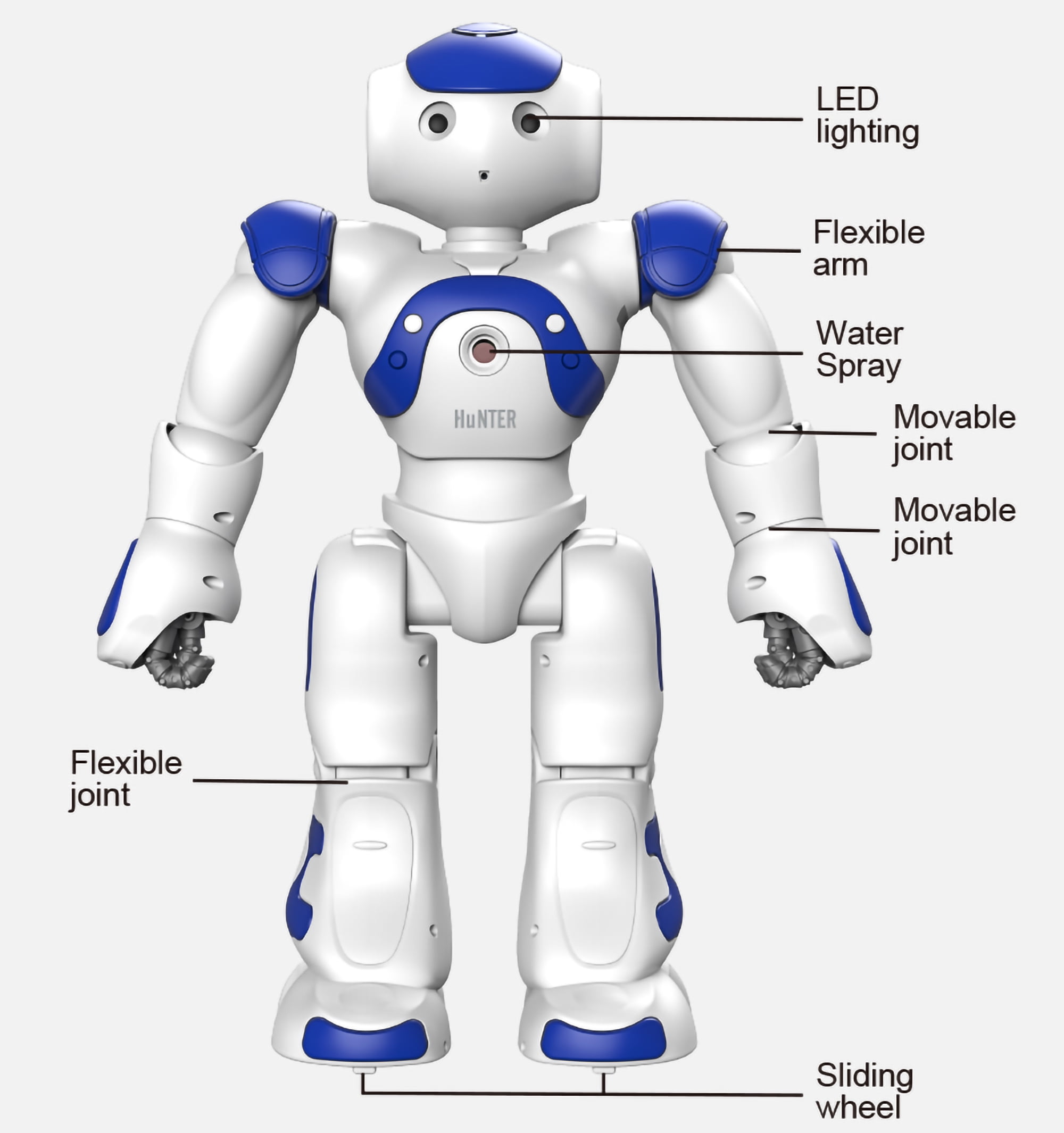 BABYLTRL Smart Remote Control Robot Toy, Interactive Programmable Robot with Voice and App Control (Blue, 19 in) hskco
