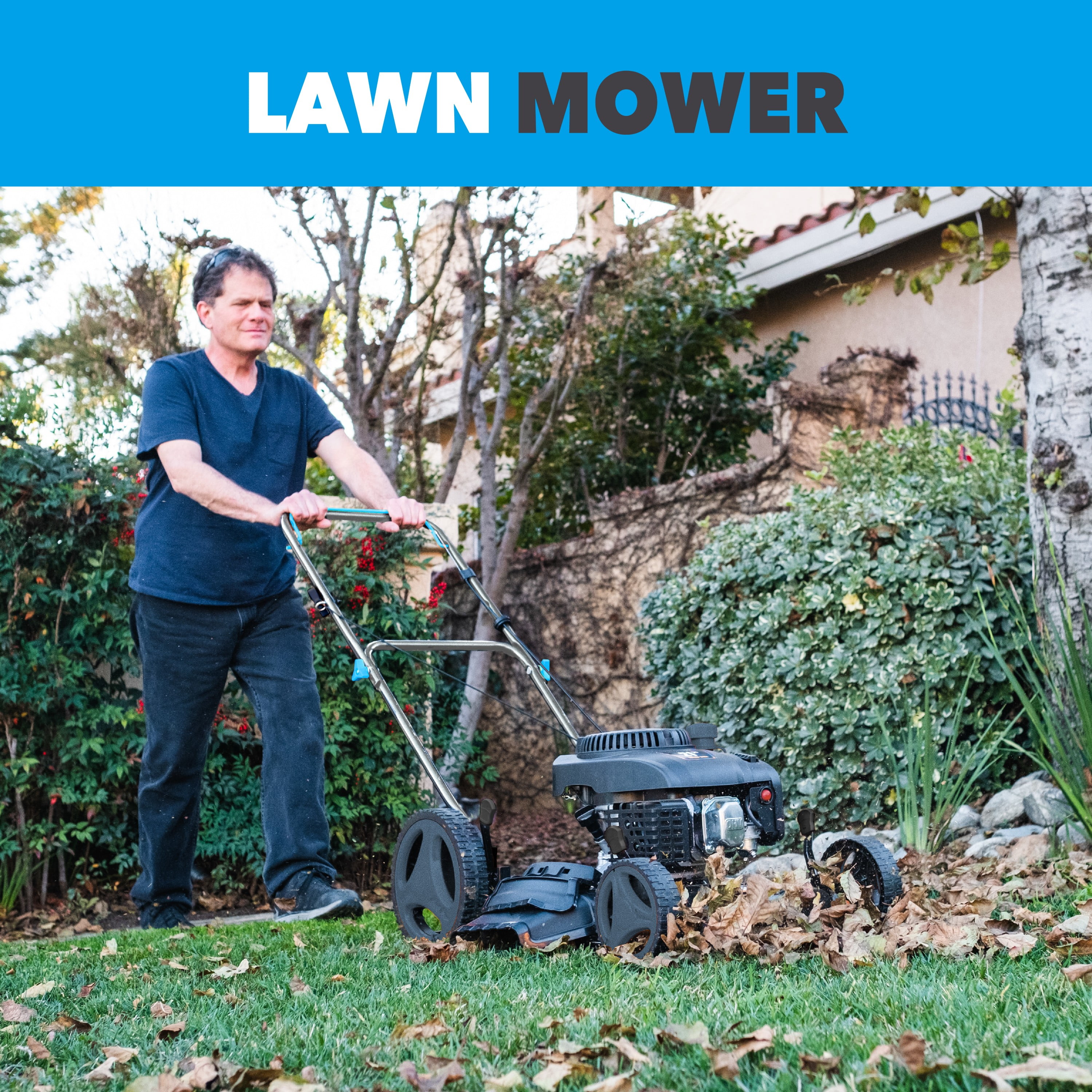 Pulsar 21 in Gas Push Lawn Mower with 200cc 4-Stroke Engine, Side Discharge and Mulching (White, 21 in) wazwp