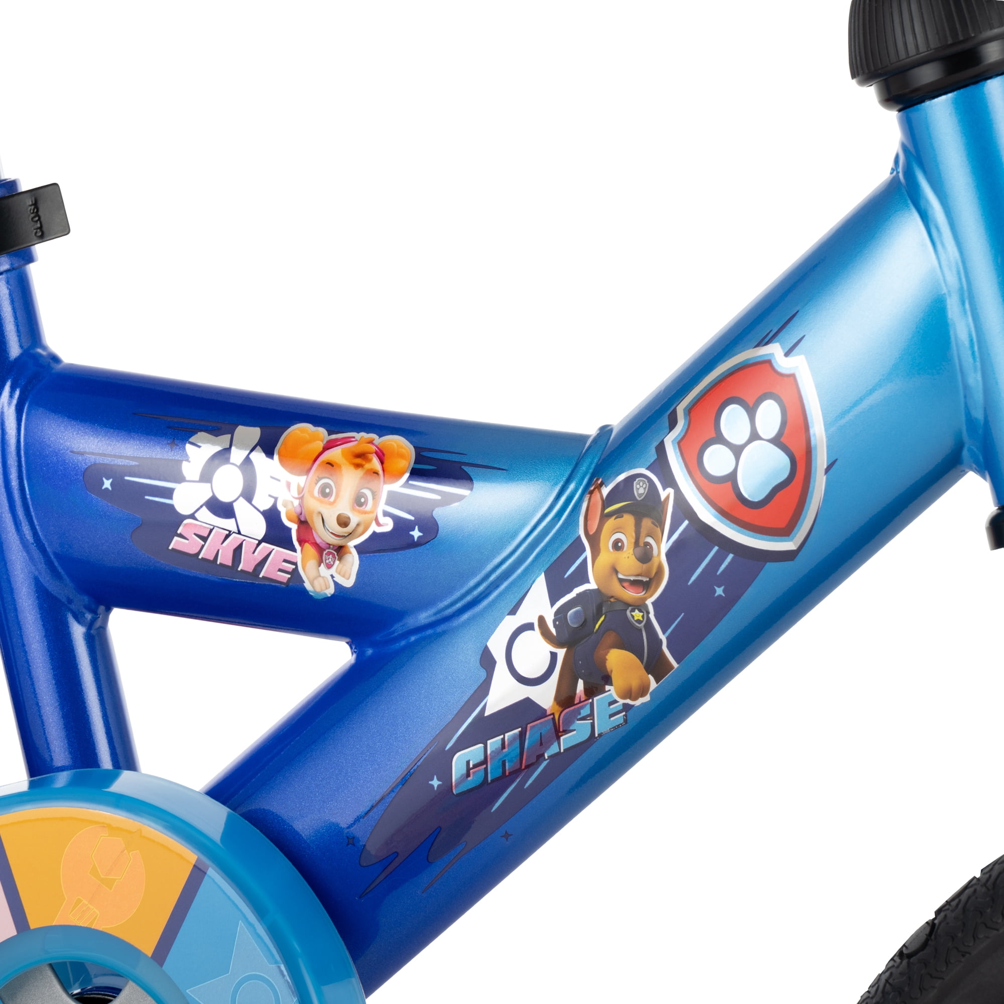 Huffy Paw Patrol Kids' Bike with Training Wheels, LED Light-up Wheels (Blue, 12 in) u5e4c
