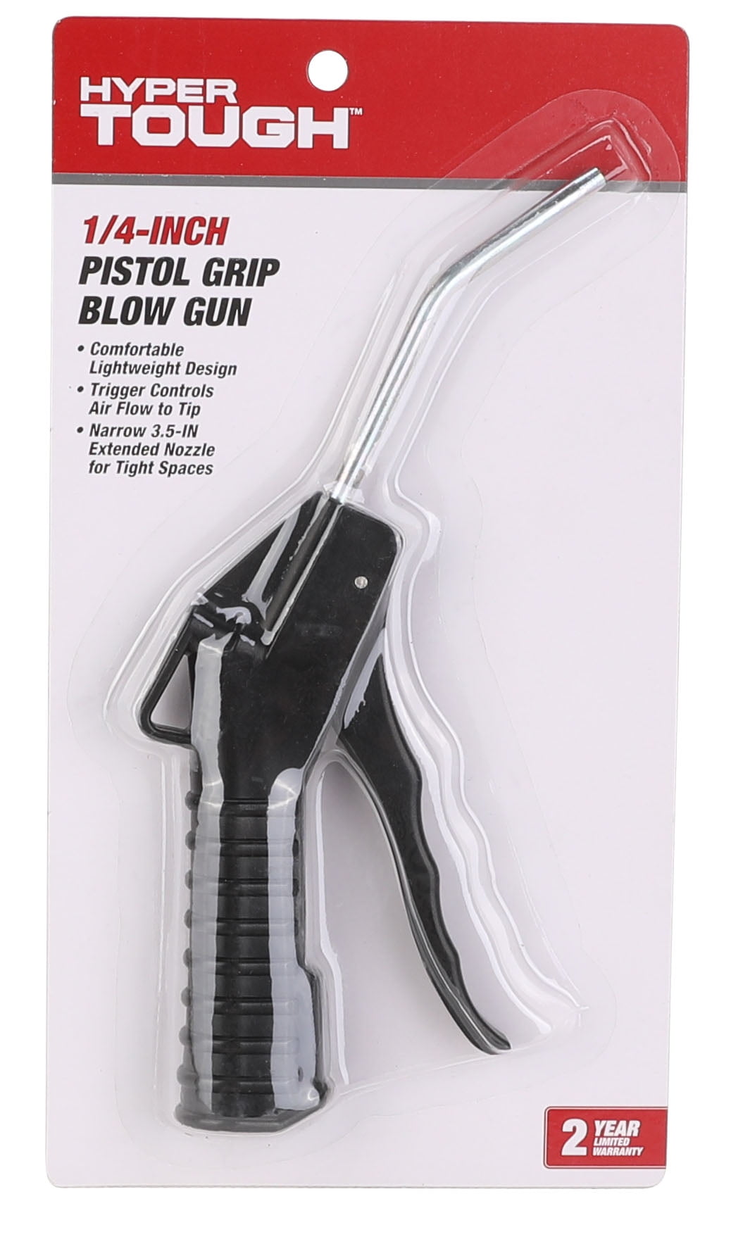 Hyper Tough 1/4-inch Portable Pistol Grip Blow Gun with 3.5-inch Extend Nozzle (Silver, 0.33 lb) hyfg2