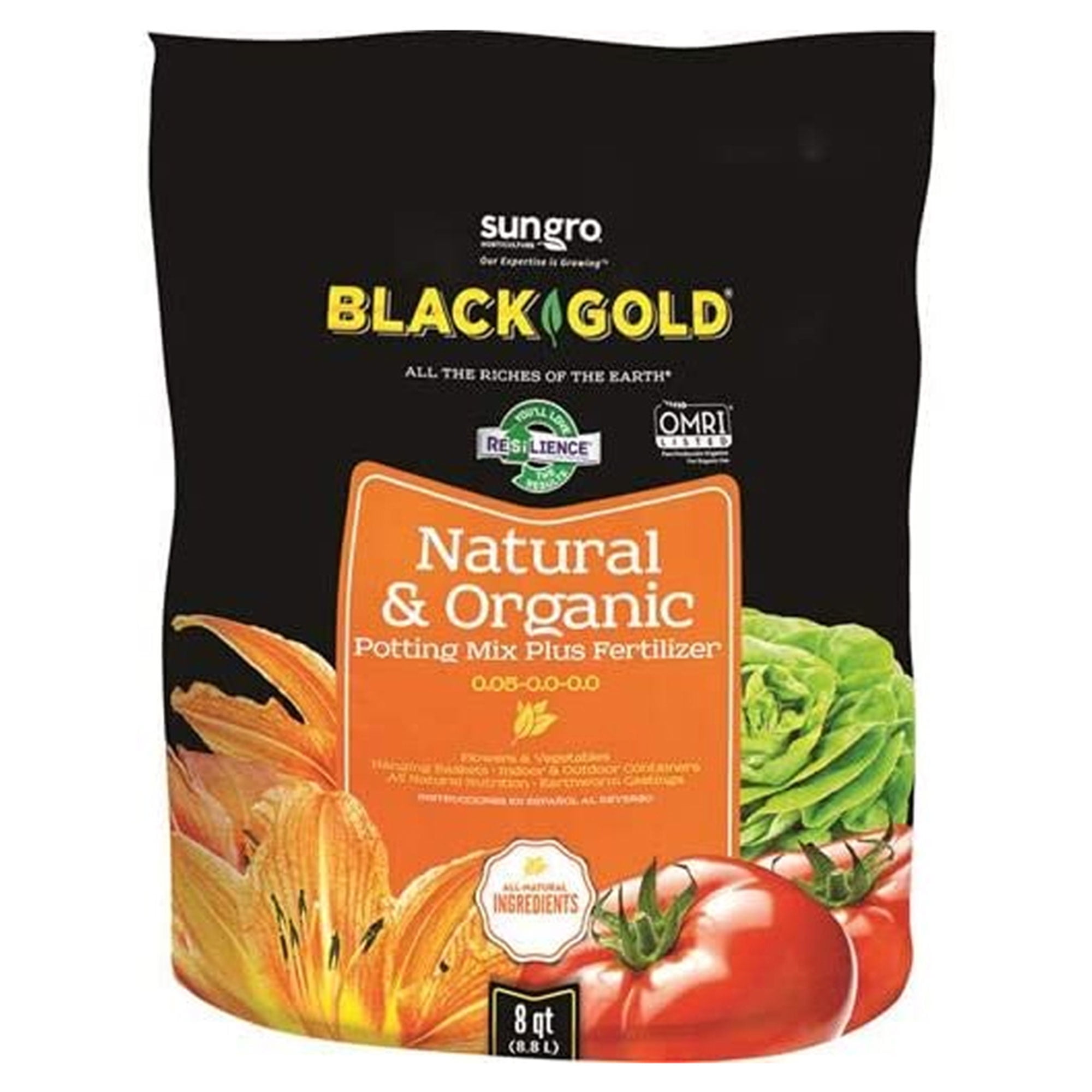 Black Gold Natural and Organic Potting Soil (Black, 8 qt) recq6