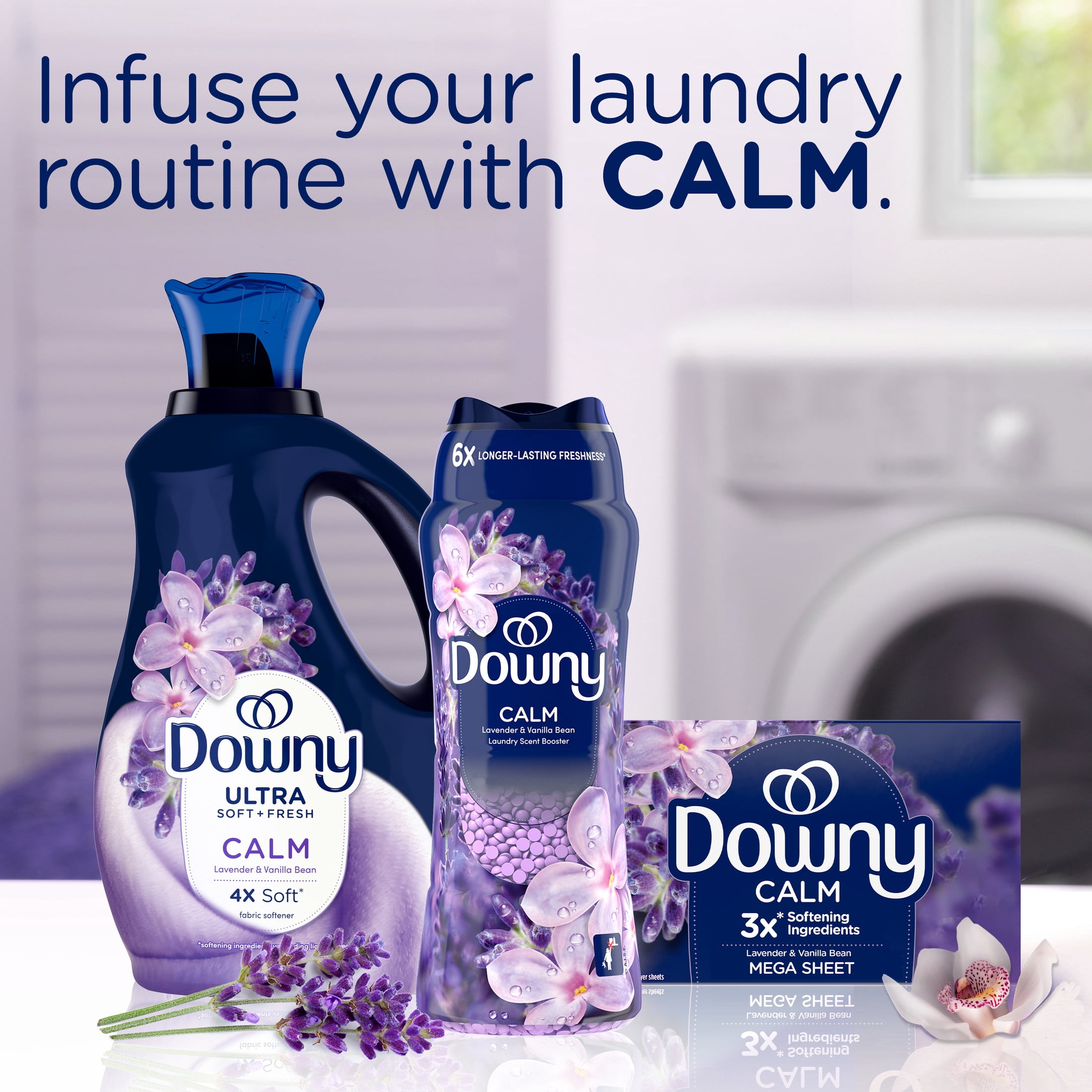 Downy Infusions In-Wash Scent Booster Beads, Calm Lavender and Vanilla Bean (24 oz) cr9tt