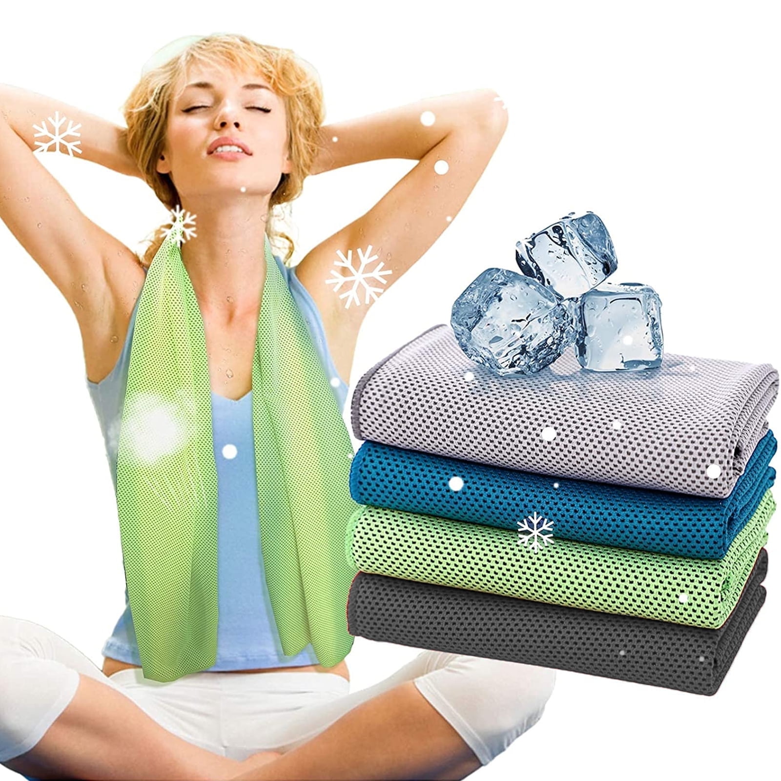 COCOBELA Microfiber Cooling Towels for Sports and Fitness (4 Pack, 40 in x 12 in) vv9pa