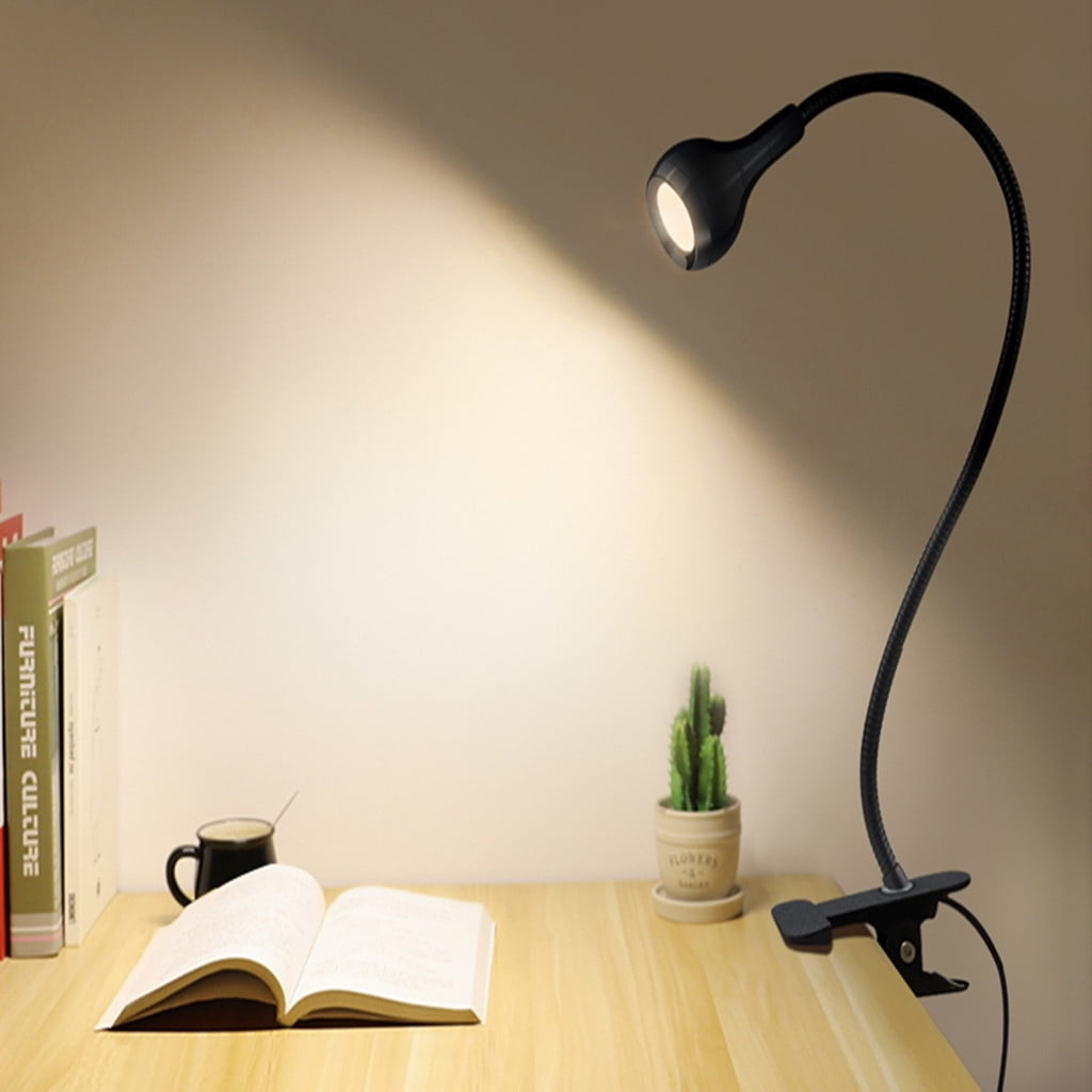 SATRINO LED Desk Lamp Clip On Reading Light (3 Light Modes, 10 Dimmable Levels, Flexible Neck, USB Powered) irjxl
