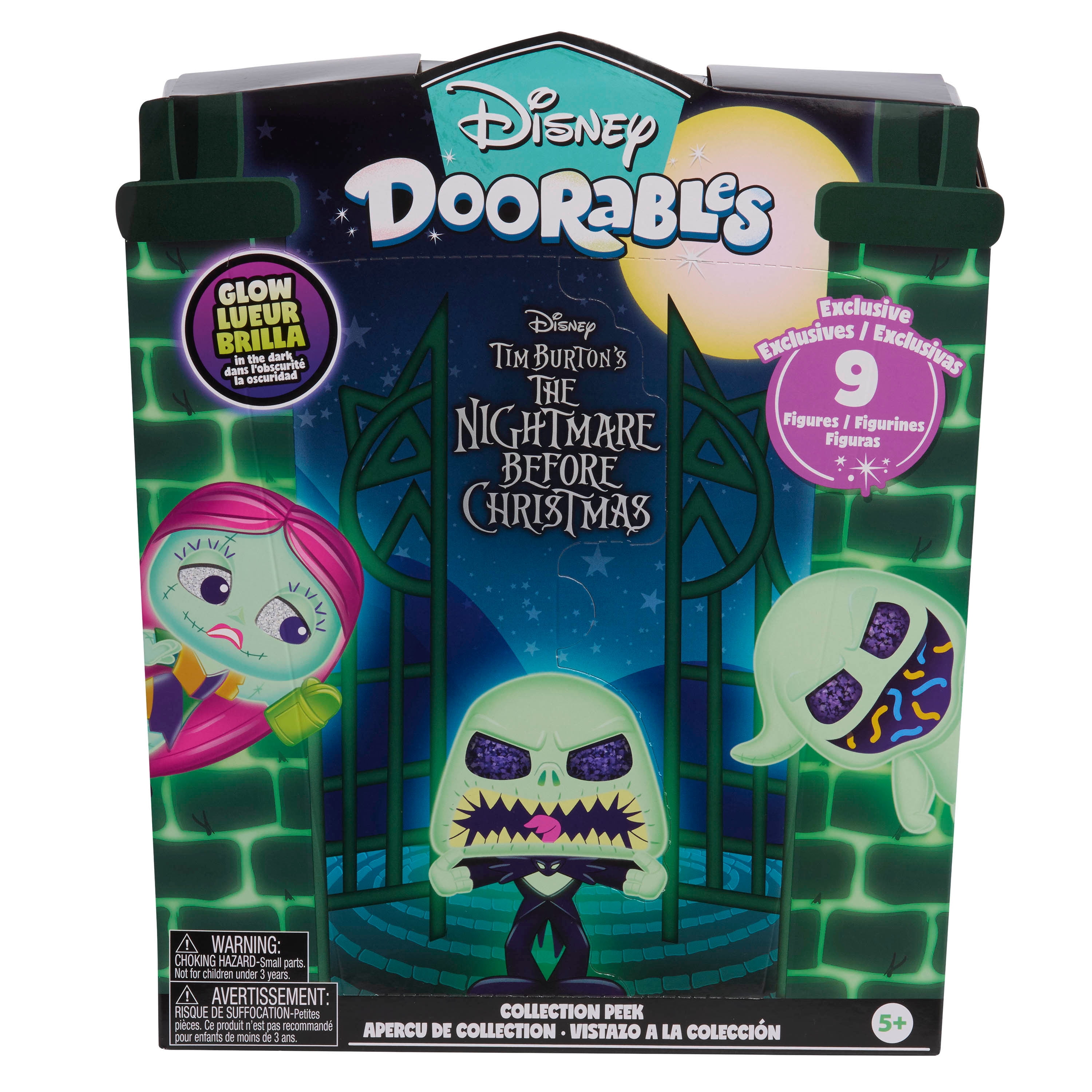 Disney Doorables The Nightmare Before Christmas Collection Peek, Glow-in-the-Dark Collectible Figures (9 Pack, 1.5 in) peg15