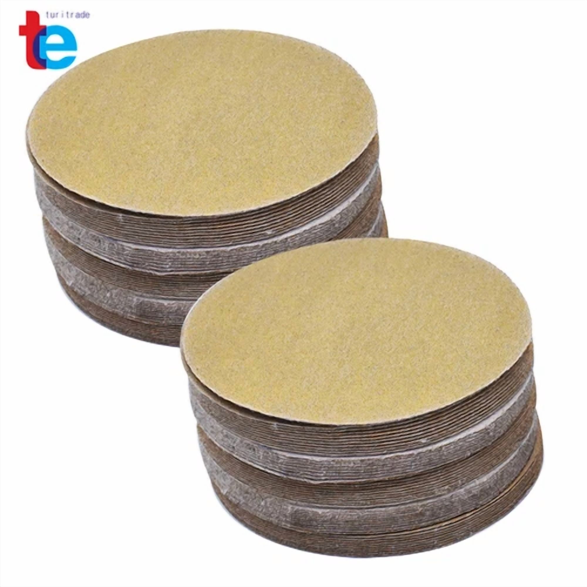 YANI Hook and Loop Sanding Discs 320 Grit No-Hole Abrasive Pads (6 in, 100 Pack) 0145c