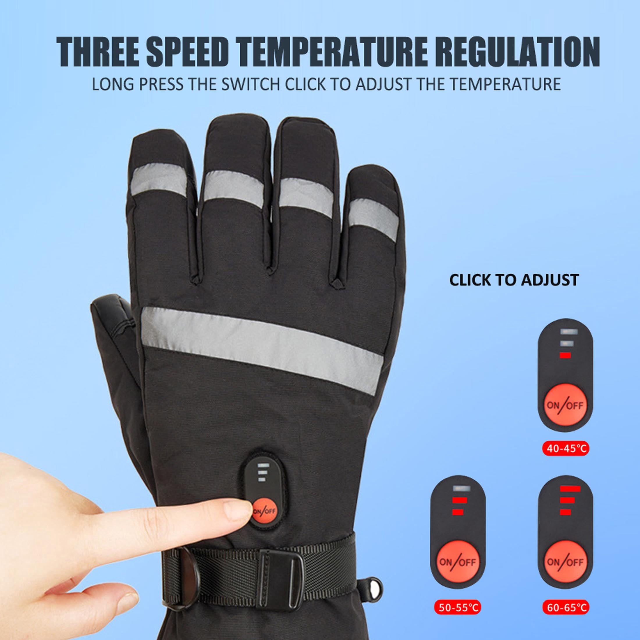 Generic Heated Motorcycle Gloves, Waterproof Windproof Touchscreen Winter Gear (Black, 6000mAh Battery) xoy2j
