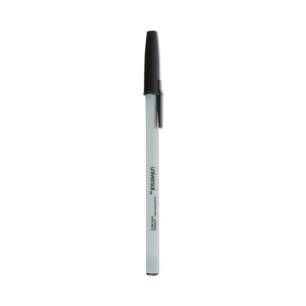 Universal Economy Ballpoint Stick Pen, Oil-Based Ink, Medium Point, Smooth Writing (Black, 60/Pack) 6oojp