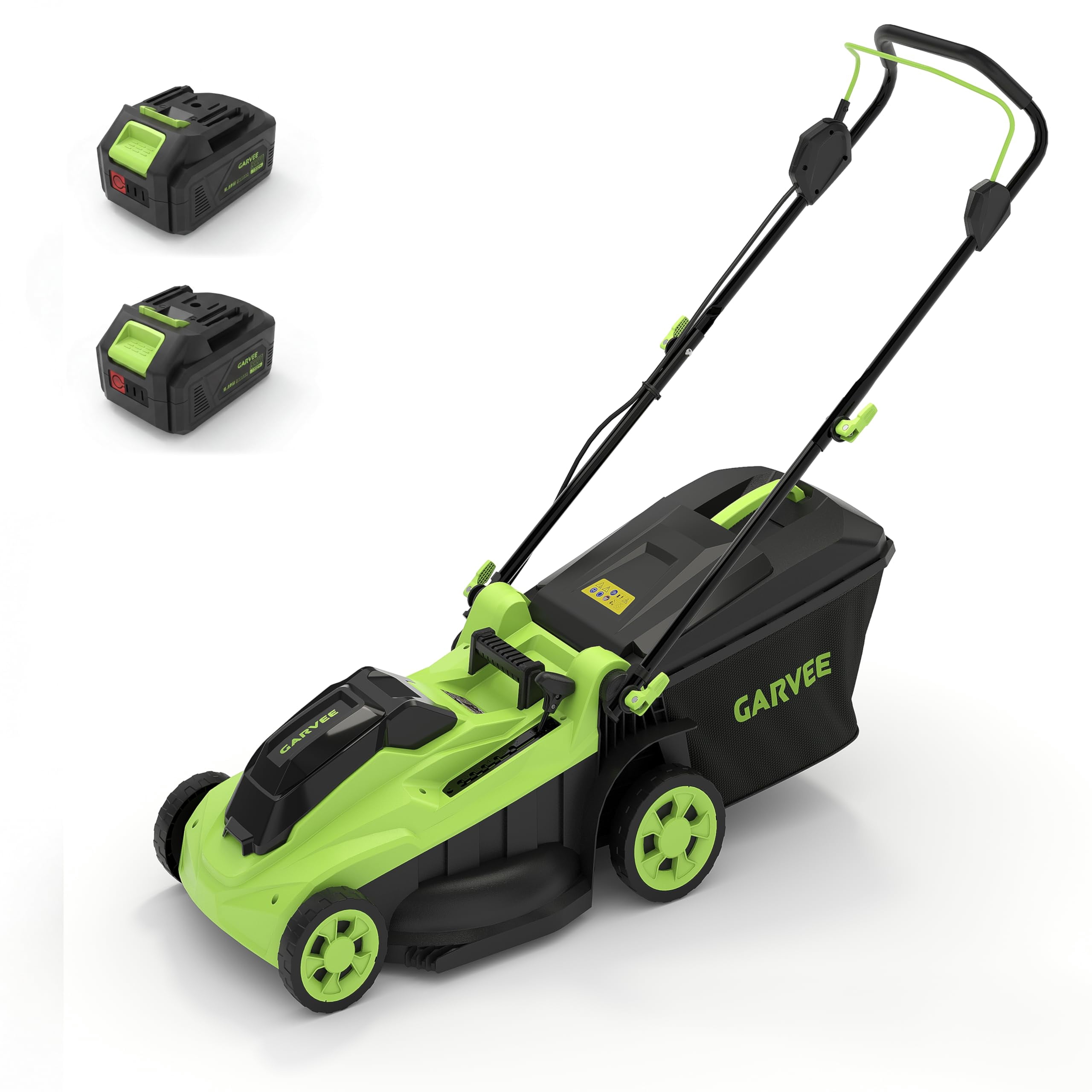 BouPower 40V Cordless Push Lawn Mower, Brushless Motor 2-in-1 Mulch & Bag Electric Mower (17 in, 2 x 4.0Ah Batteries) k4ybs