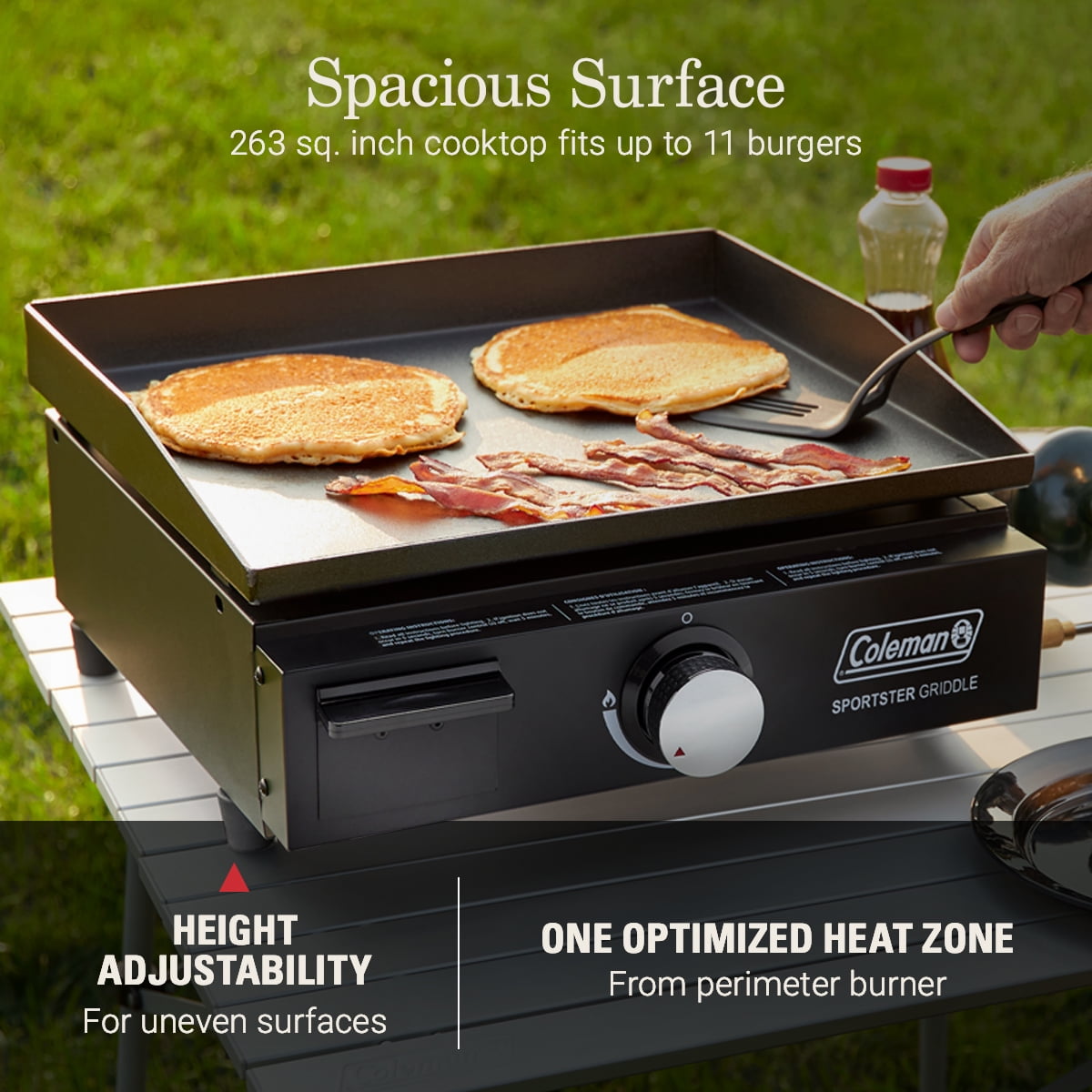 Coleman Sportster Tabletop Griddle, Portable Outdoor Camping Grill (Black, 17 in) 8r6yf