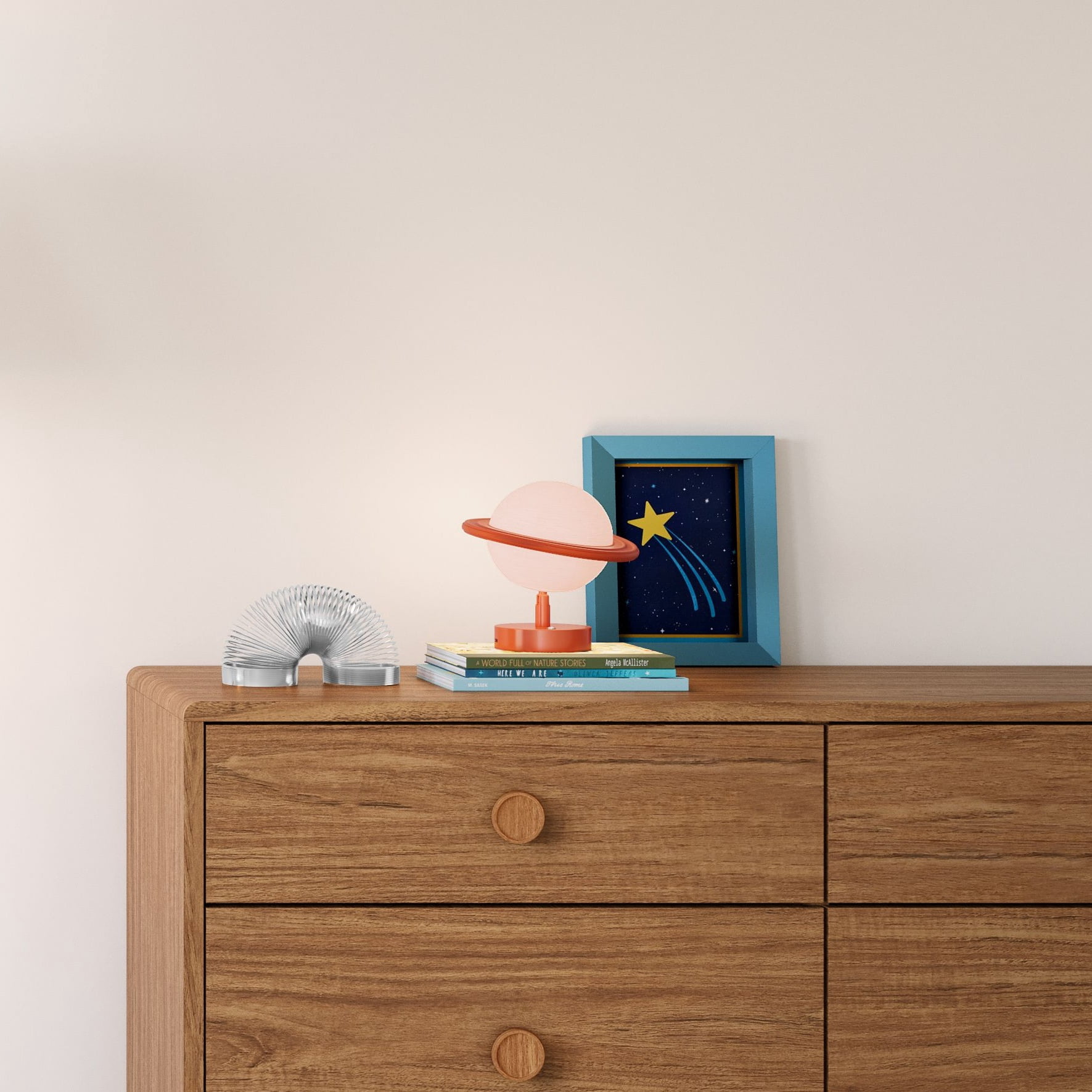 Mainstays Kids Adjustable Planet LED Rechargeable Lamp (Orange, 1 Count) vnly6