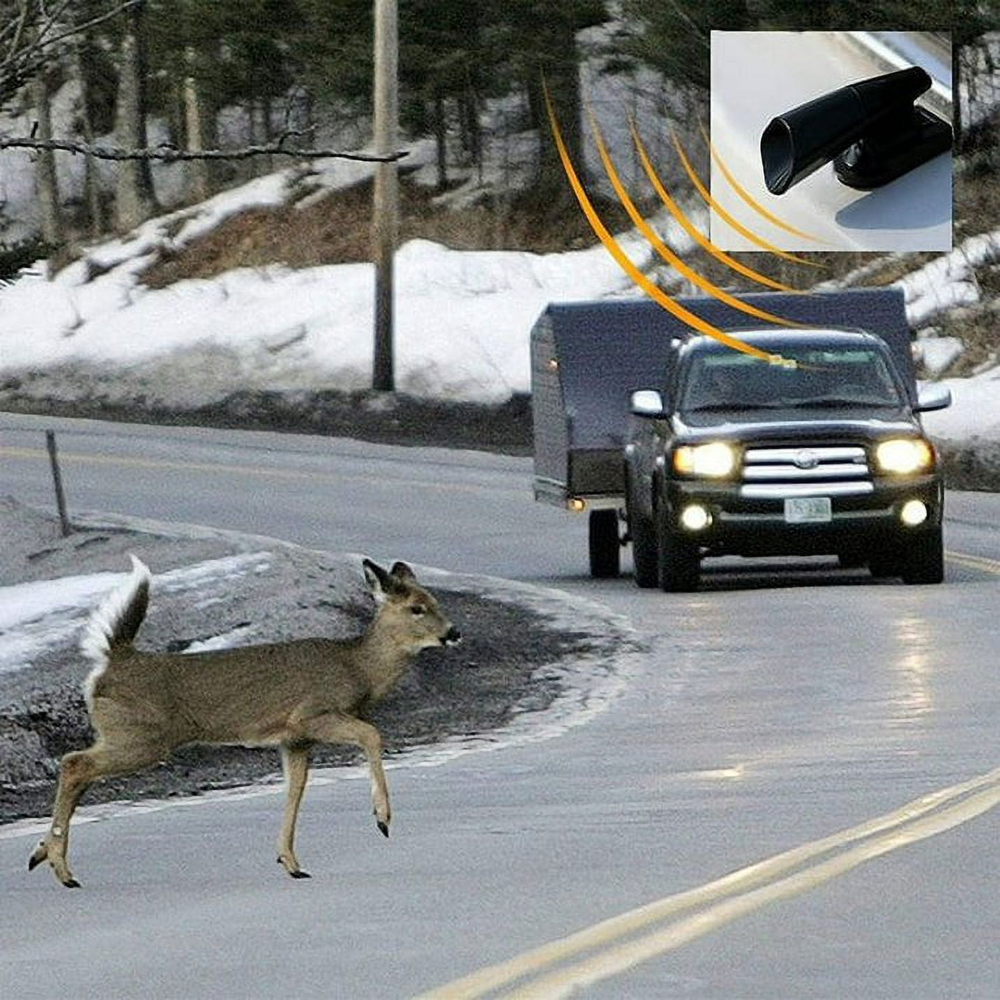 USTOP Deer Warning Whistles for Cars and Motorcycles, Ultrasonic Animal Alert Safety Device (Black, 10 Pack) plrlu