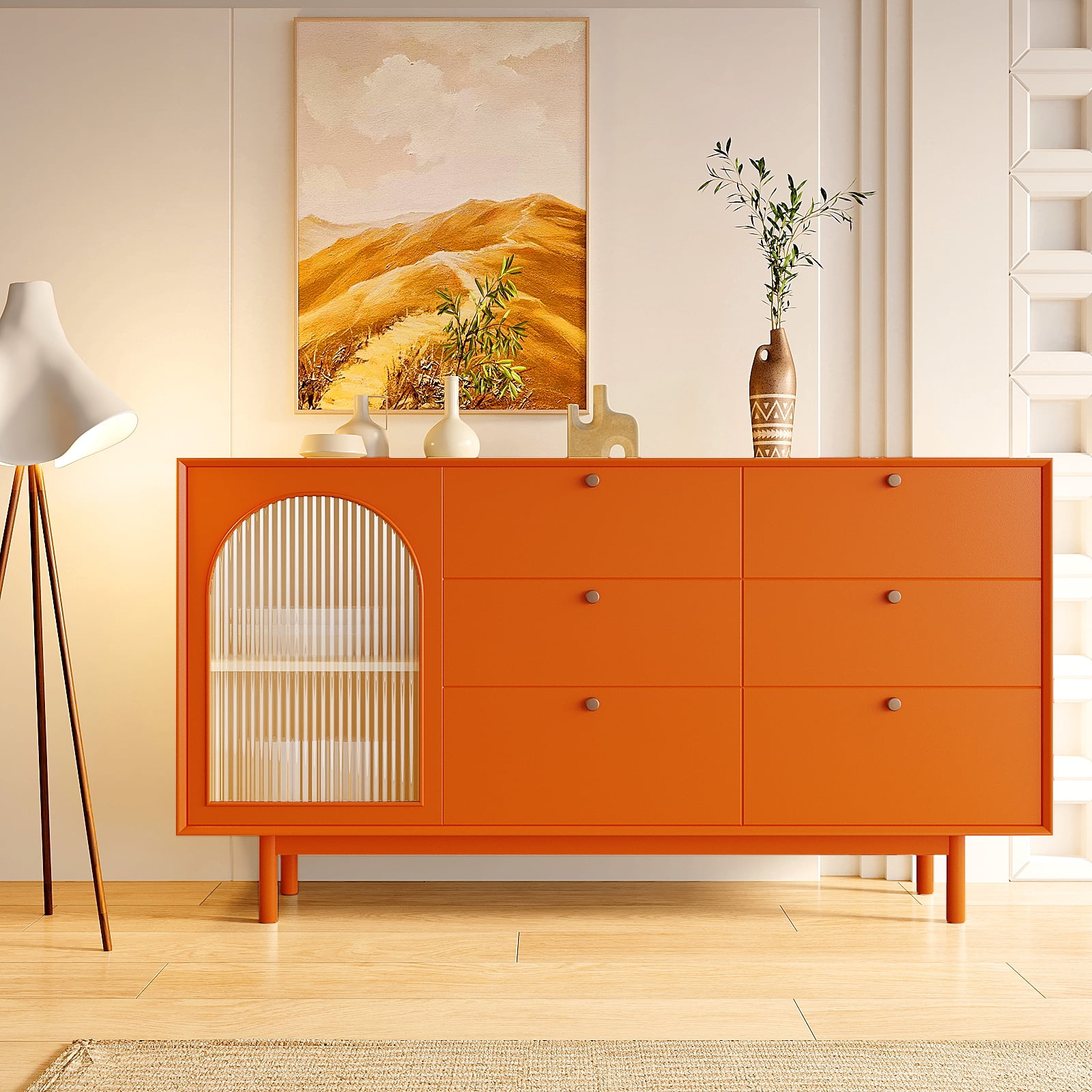 VEELIKE Peel and Stick Orange Wallpaper, Waterproof Removable Vinyl Contact Paper for Kitchen Cabinets and Furniture (Orange, 15.7 in x 118 in) yxu8y