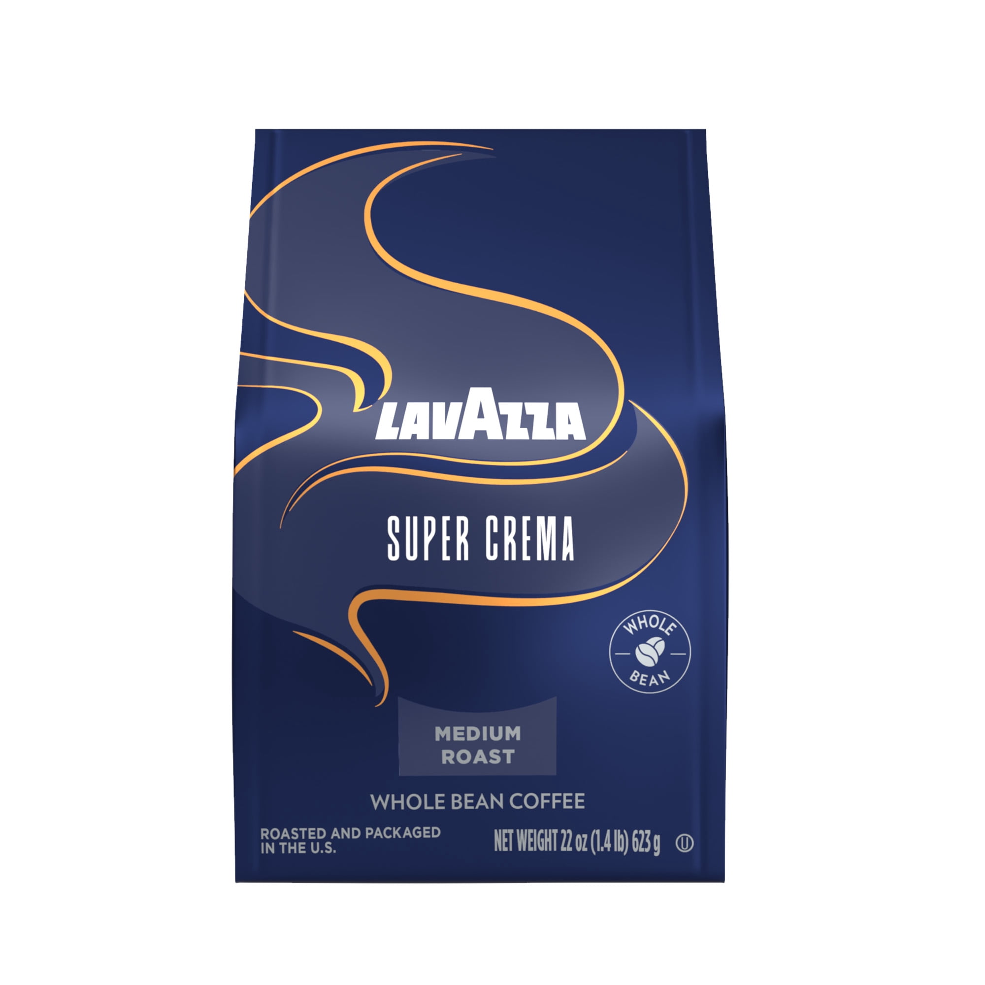 Lavazza Super Crema Whole Bean Coffee, Medium Roast, Arabica and Robusta Blend (6 Pack, 22 oz) f2rml