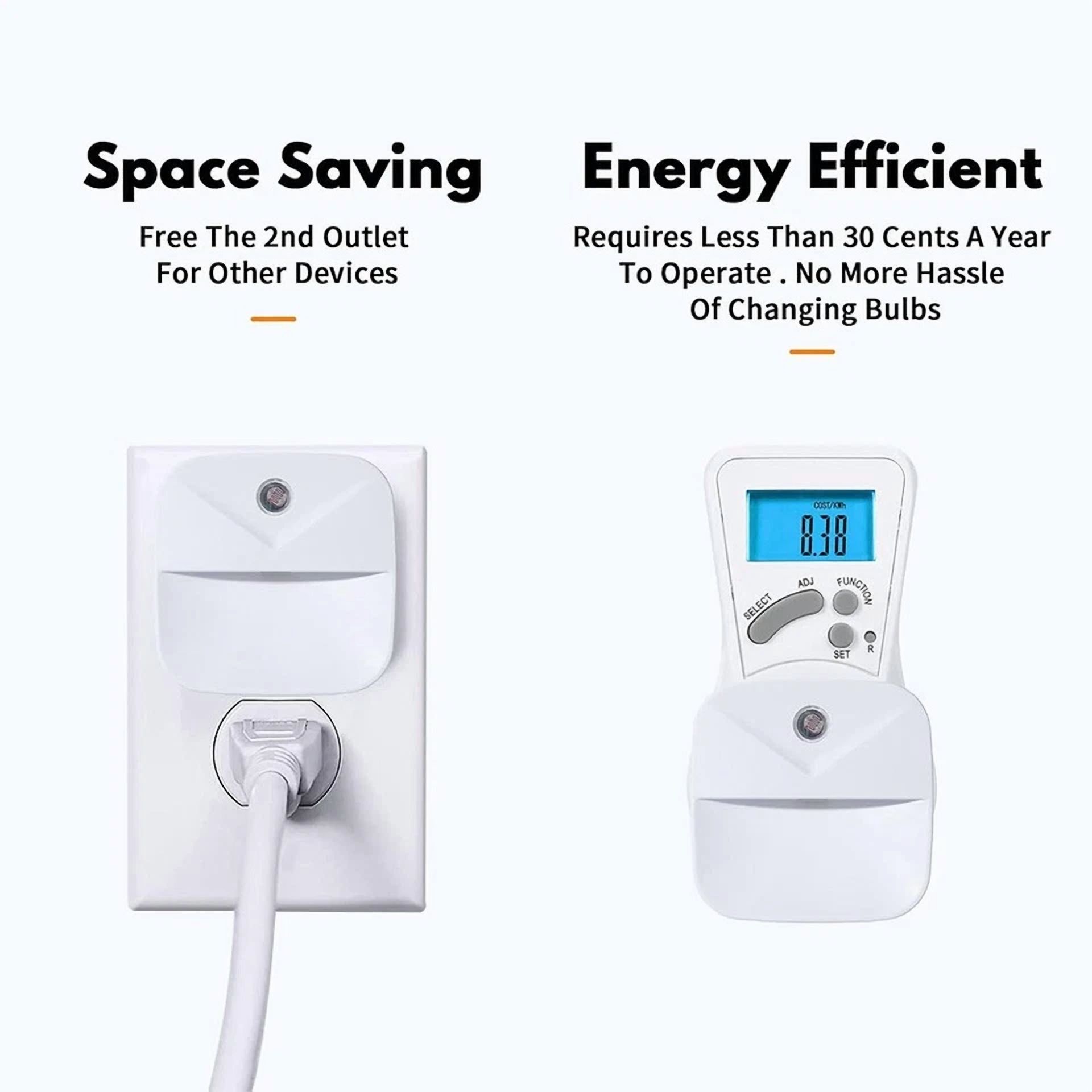 VAULT Plug-In LED Night Light with Motion Sensor for Bathroom and Hallway (4 Pack) zwsu9