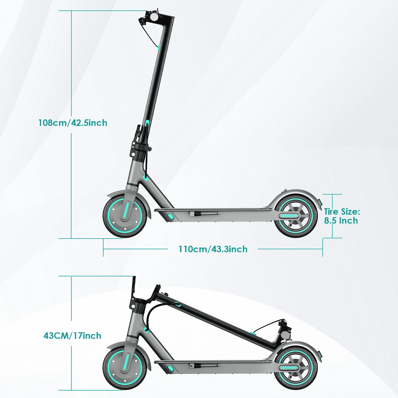 COCOMILA Electric Scooter for Adults, Portable Folding Commuter Scooter with 350W Motor, 19MPH Max Speed, 20-Mile Range (Blue, 8.5 in Tires) hv96w
