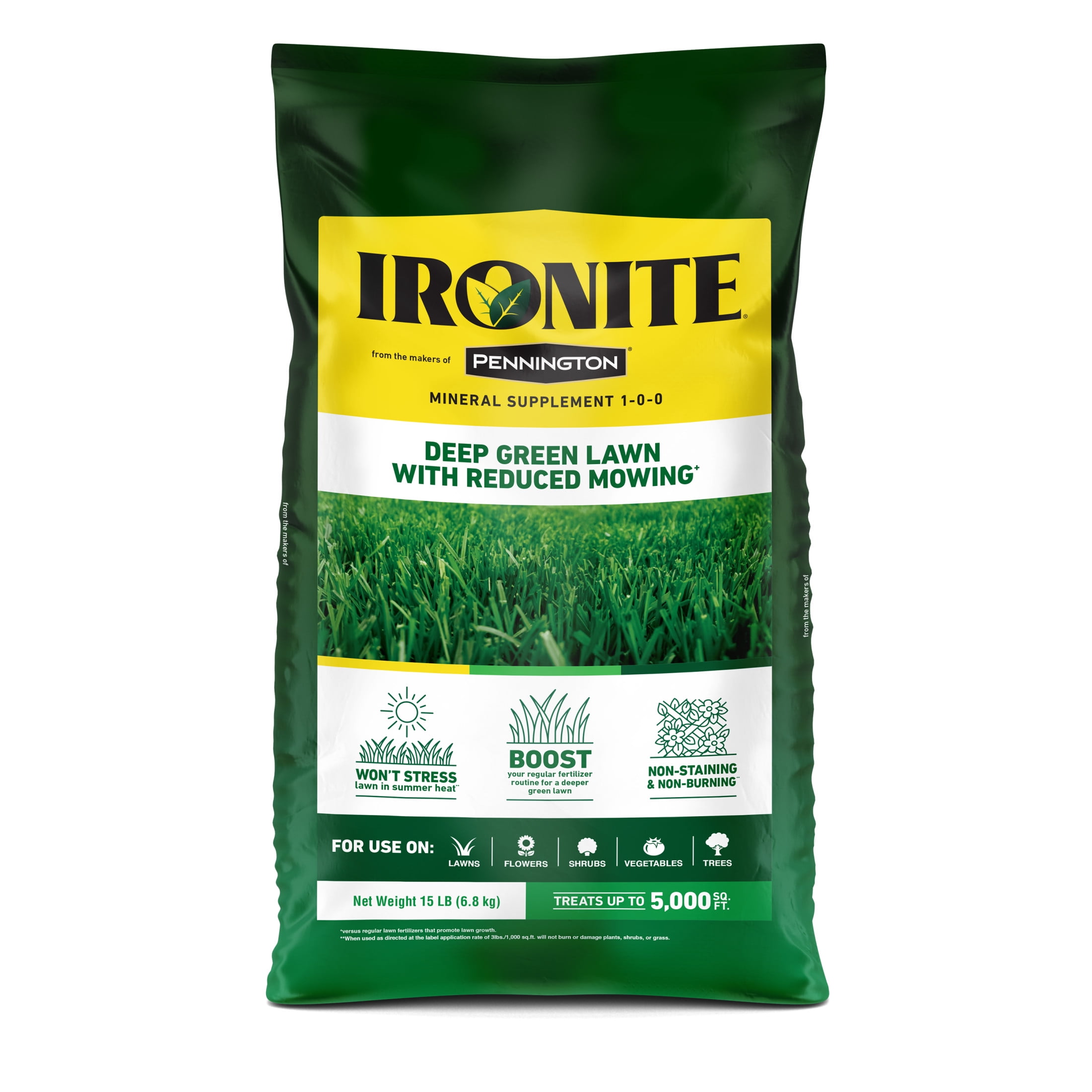 Ironite Mineral Supplement Fertilizer for Lawns and Gardens (15 lb) f268e