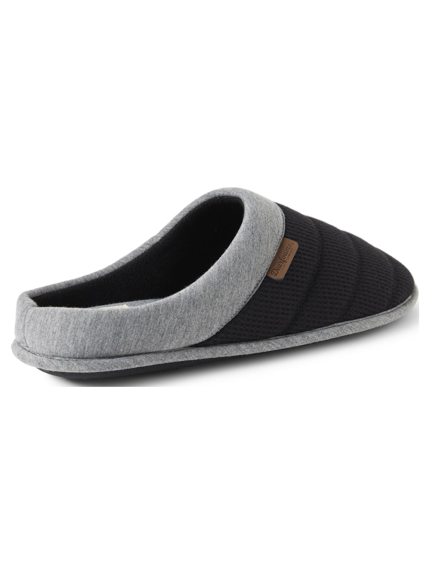 Dearfoams Cozy Comfort Men's Bound Knit Clog Slippers (Black, 10 US) 5xtuj