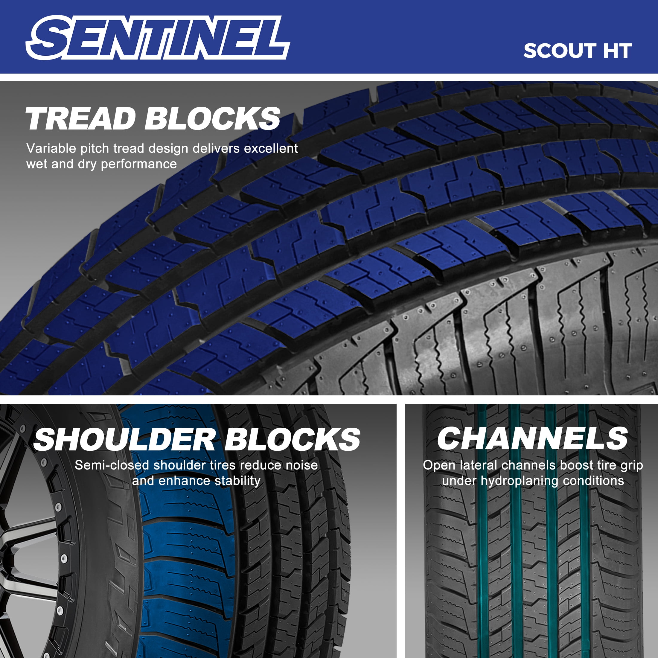 Sentinel Scout HT All Season Highway Terrain Tire (245/70R17, 110T) v7vdm