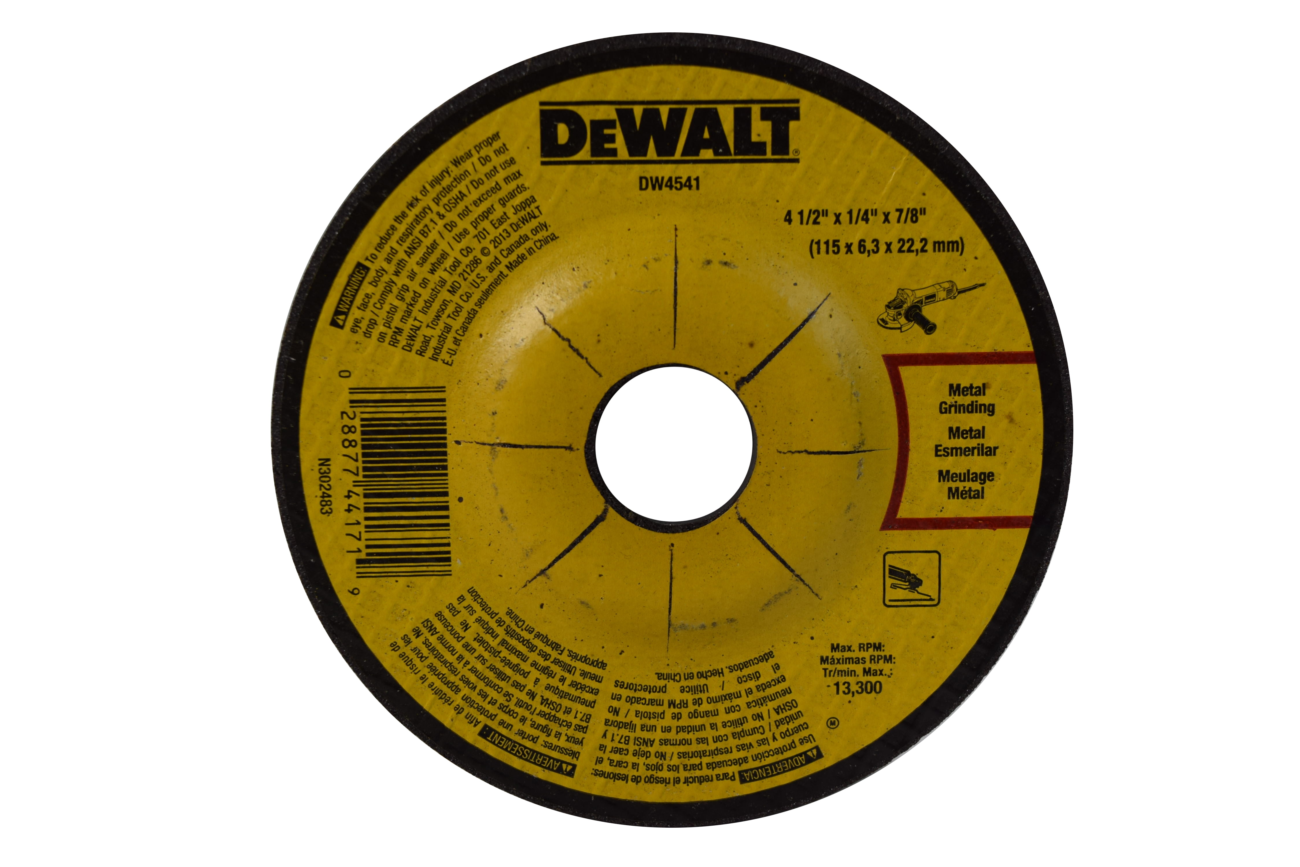 DEWALT 4-1/2 in Small Angle Grinder with Paddle Switch (7-Amp, Yellow) 3vd7r