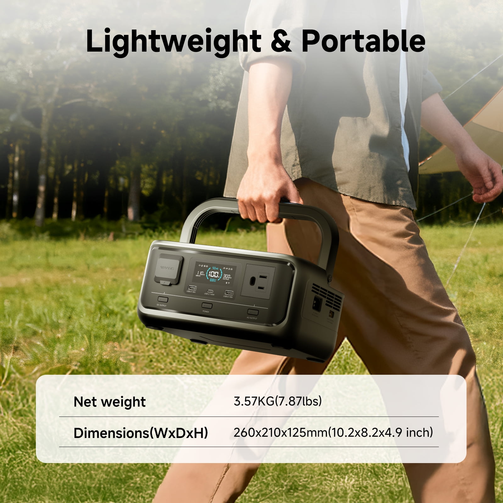 ALLPOWERS P300 Portable Power Station with 100W ETFE Solar Panel (Black, 256Wh) l0p0p