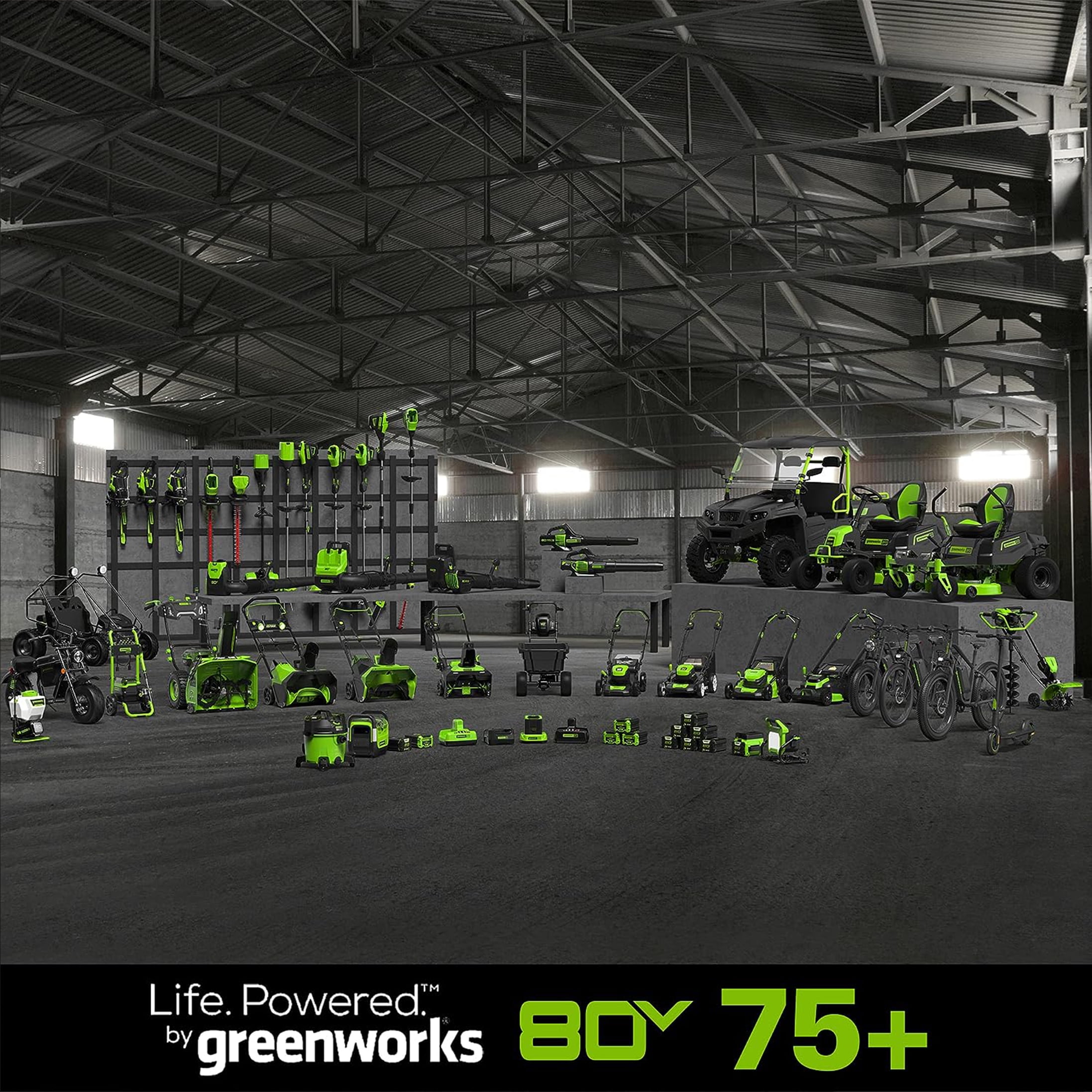 Greenworks 80V 21-inch Cordless Push Lawn Mower with Two 2.0Ah Batteries and Charger (21 in) hkh1c