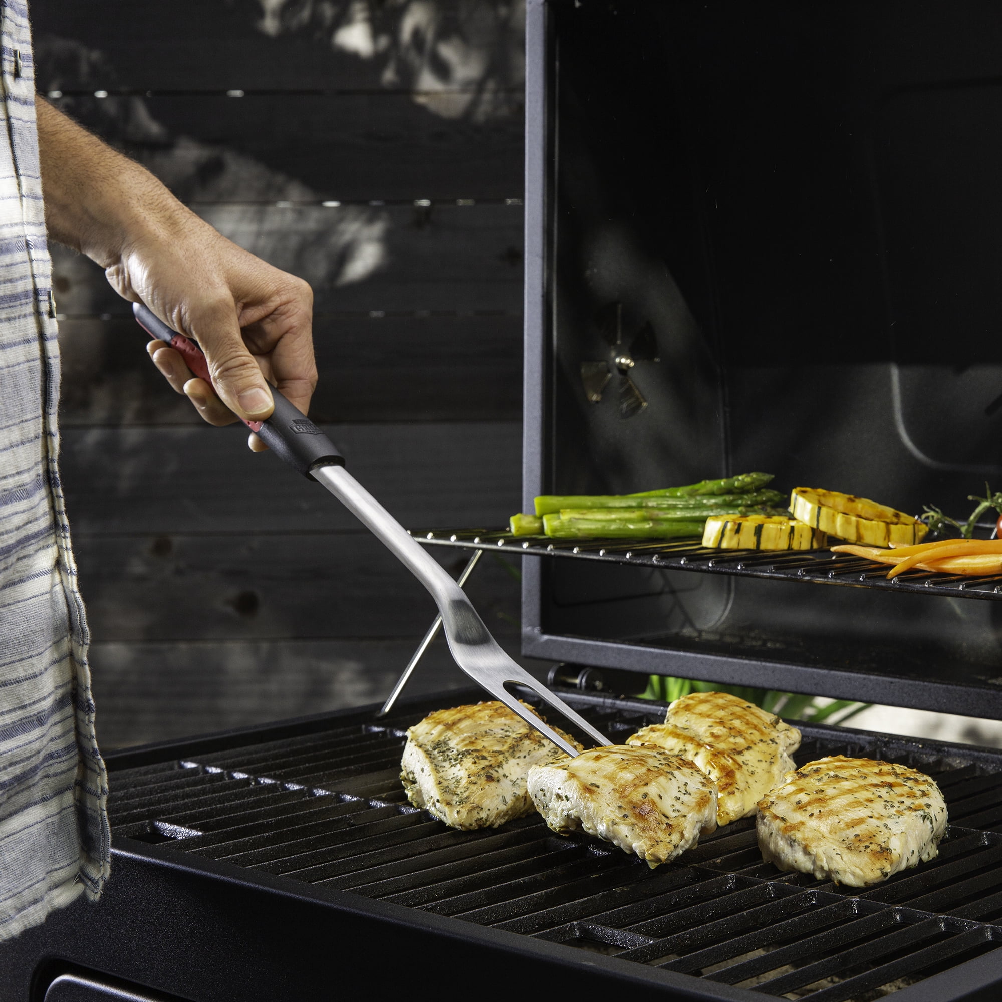 Expert Grill BBQ Grilling Tool Set, Stainless Steel Grill Accessories with Soft-Grip Handles (Black, 3 Piece Set) en0aa