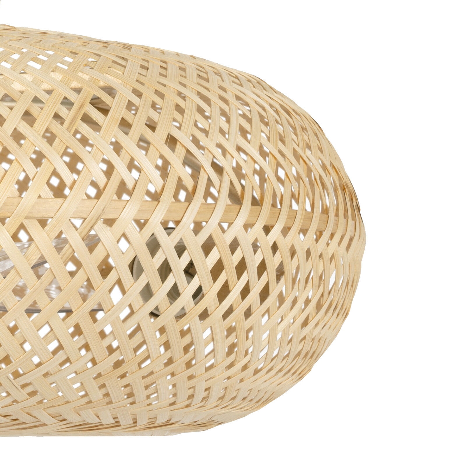 Generic Bamboo Ceiling Fan Farmhouse Boho Rattan Woven Light with Remote Control (Natural, 20 in) 023ca