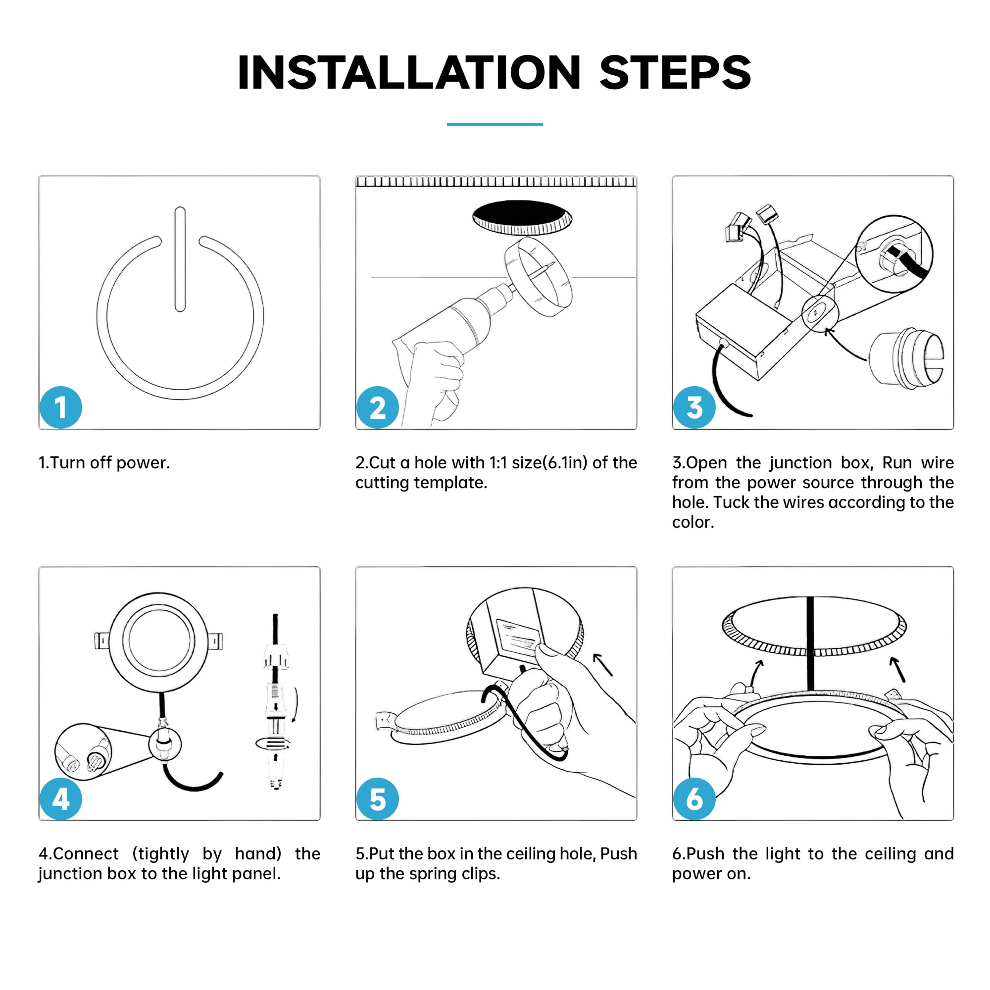 DAYBETTER LED Recessed Ceiling Light, 5CCT Selectable Ultra-Thin Downlight with Junction Box, Dimmable (White, 6 in, 24 Pack) n0vnc - Image 7