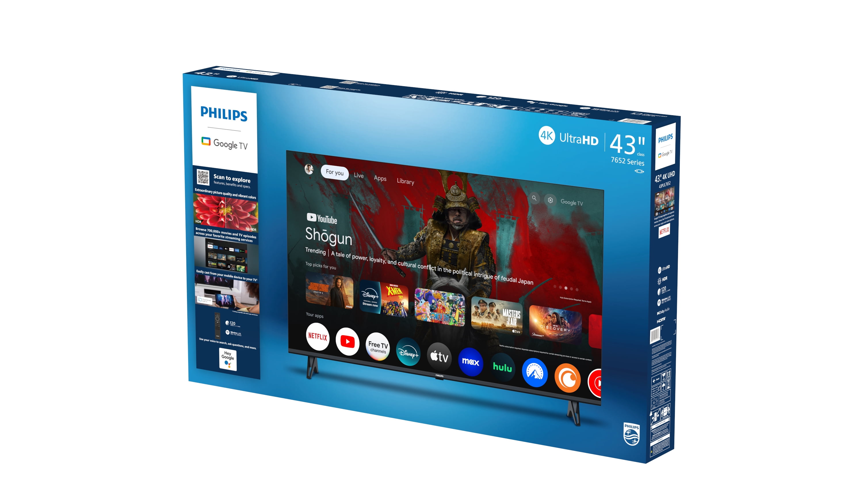 Philips 43-inch 4K Ultra HD Smart LED TV with Google TV (43PUL7652/F7) drm5s