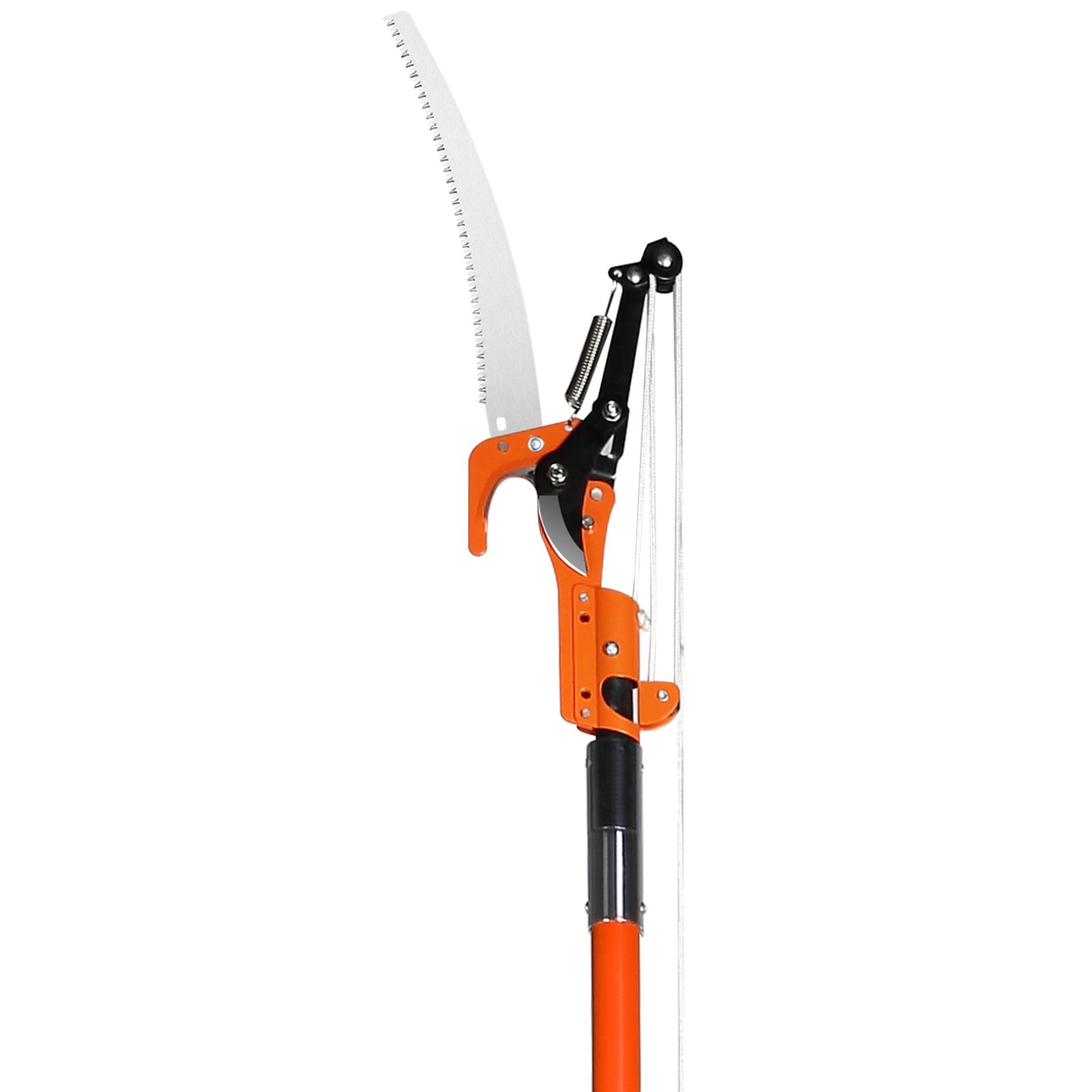 Generic Manual Pole Saw Extendable Tree Pruner with Steel Blade and Scissors (7.3-27 ft) j40h3