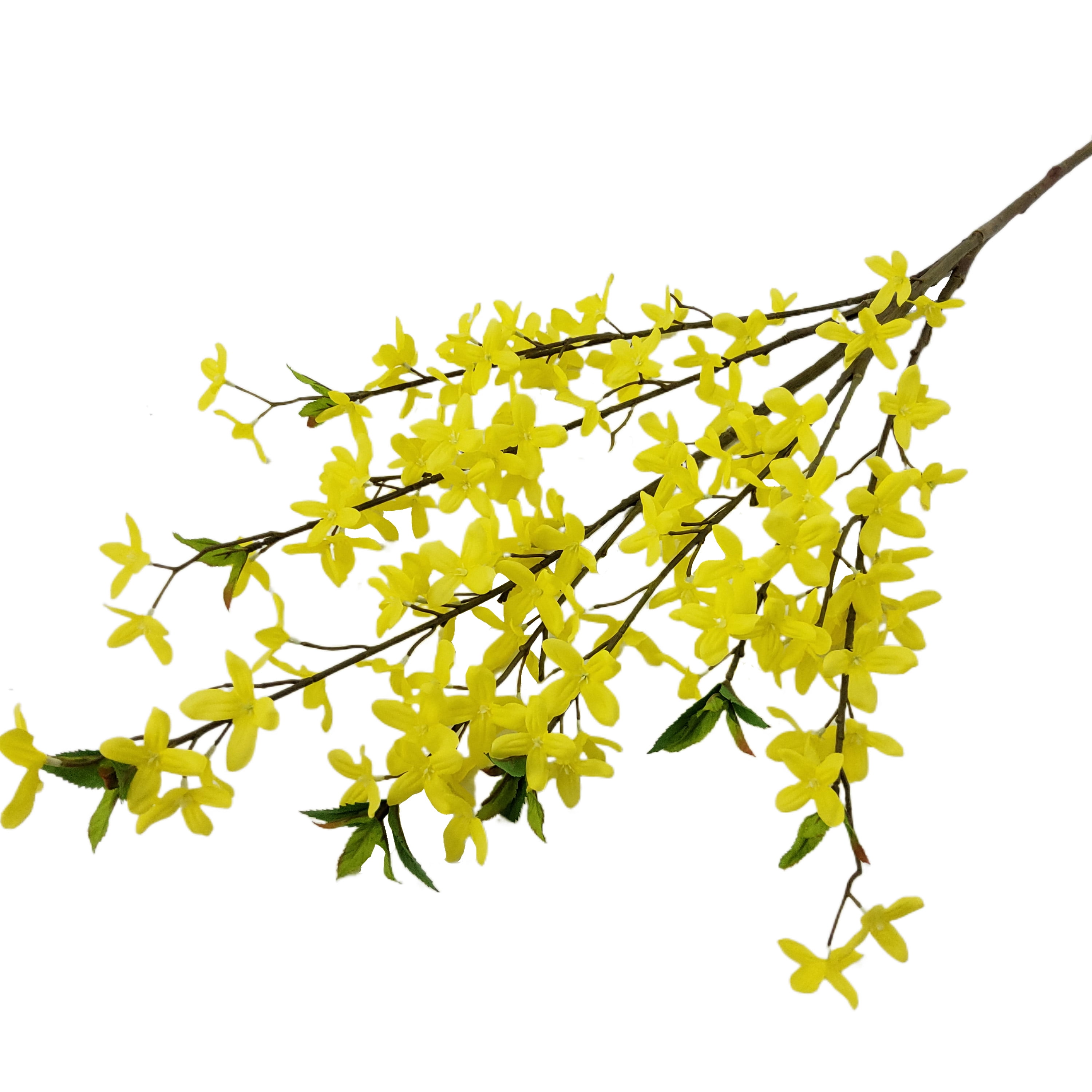 Mainstays Artificial Forsythia Stem, Realistic Faux Floral Decor for Home Arrangement (Yellow, 50 in) anx93