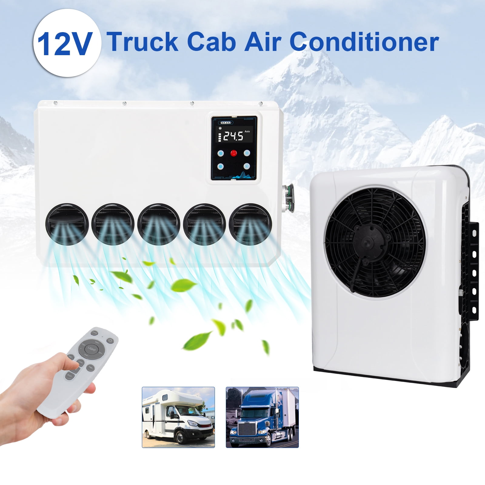 Jrswin 12V 12000BTU Split Air Conditioner for Semi Trucks RVs and Motorhomes (White) x5vtl
