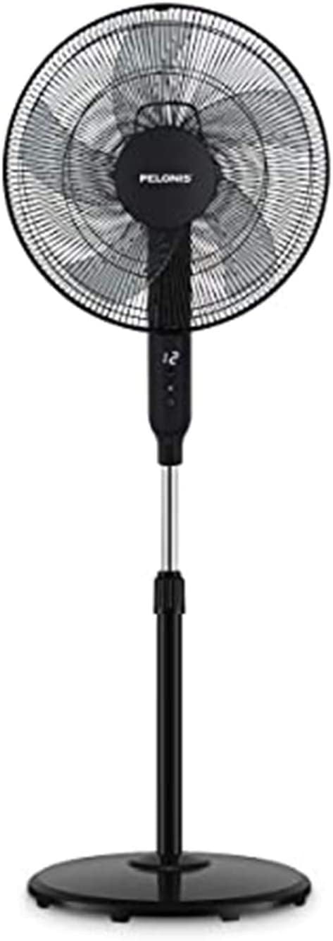 Pelonis 16 Inch Pedestal Standing Fan with Remote Control and DC Motor (Black, 16 in) 3aapx