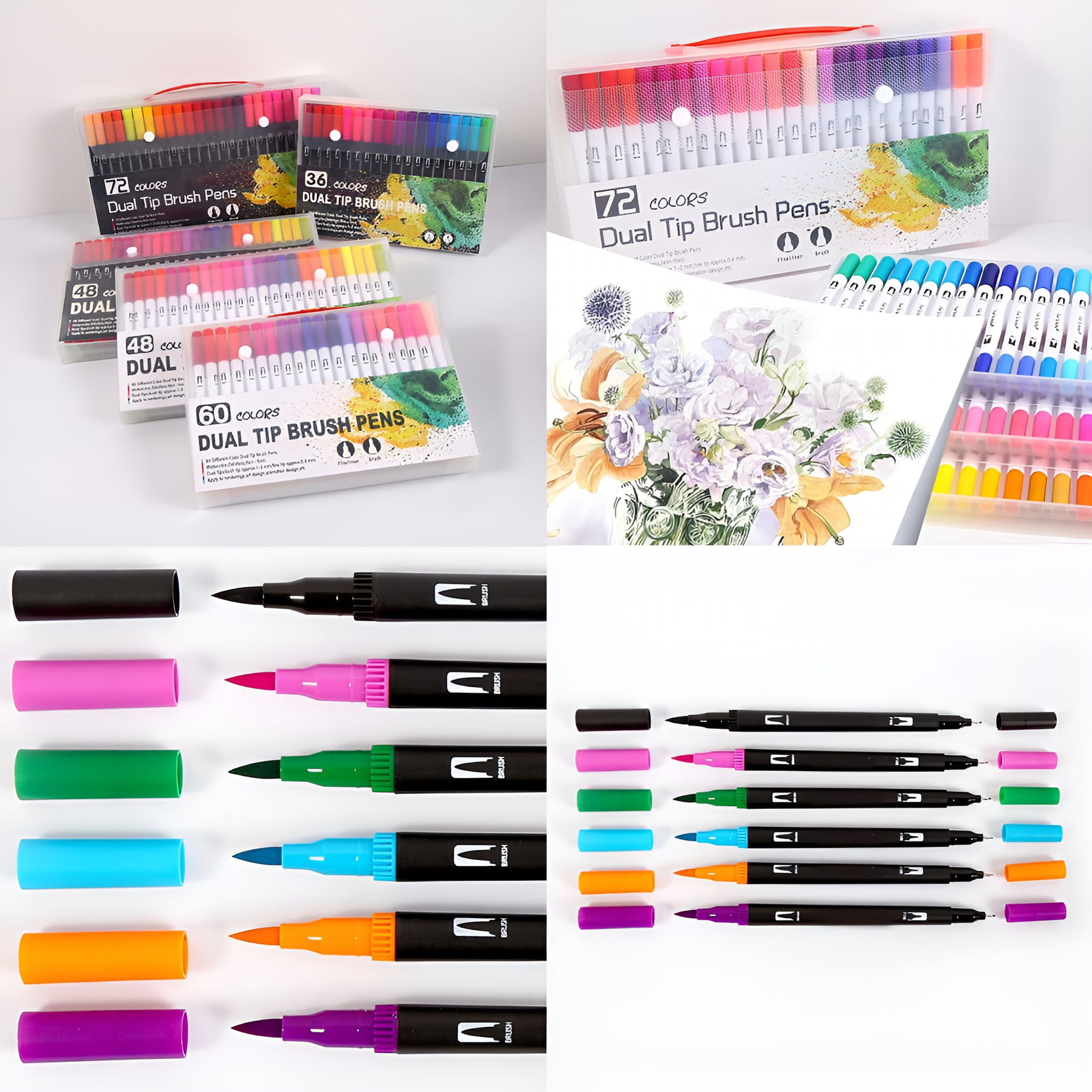 CCOCC Double Ended Brush Pen Marker Set for Calligraphy and Coloring (100 Colors) mklui