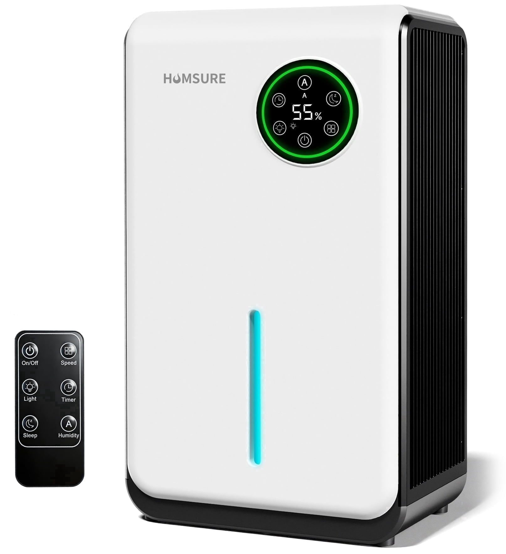 HUMSURE Dehumidifier for Home with Auto Shut Off and 7-Color LED Light (White, 120 oz) 5661w