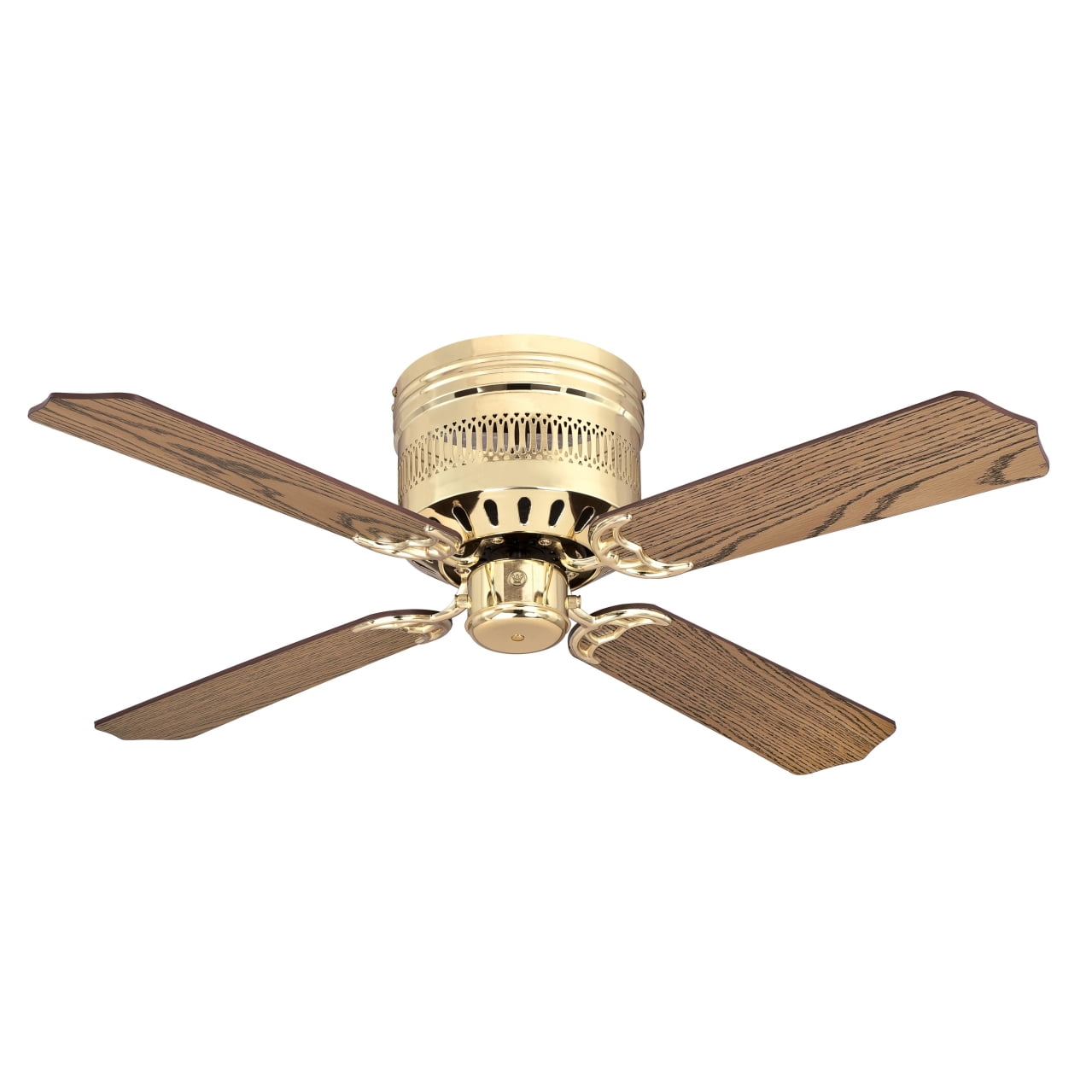 Westinghouse Casanova Supreme 42 in. Ceiling Fan with Light, Polished Brass Finish, Reversible Walnut/Oak Blades (42 in) ka8l0