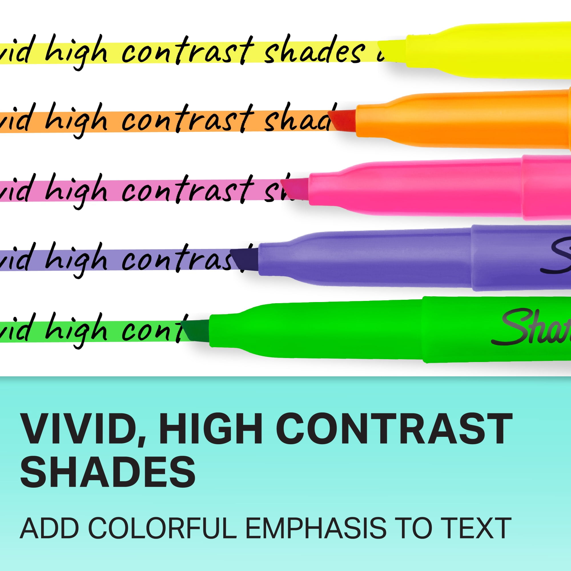 Sharpie Pocket Style Highlighters, Chisel Tip, Smear-Resistant Ink (Assorted Colors, 4 Pack) ytsfh